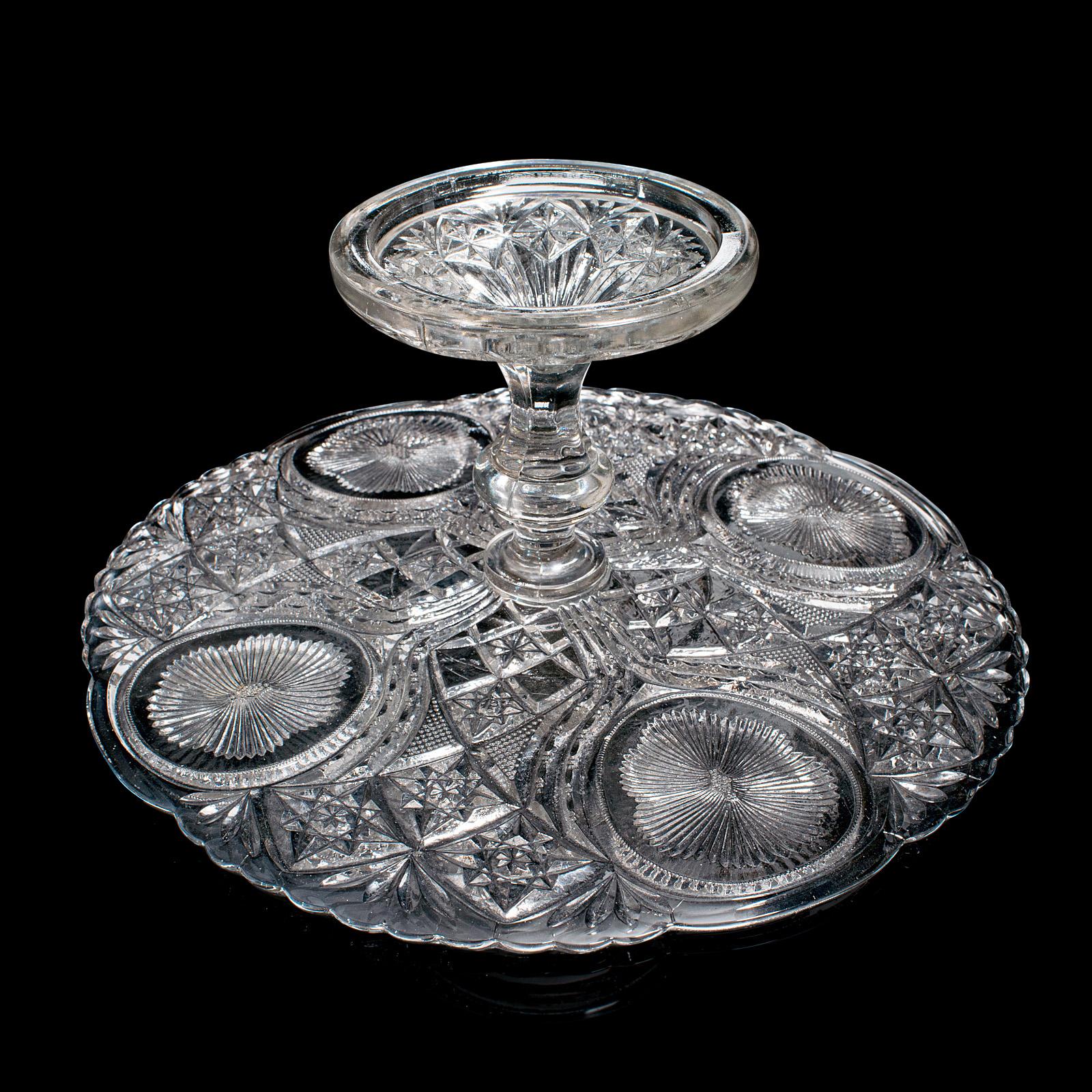 Vintage Cake Stand, French, Cut Glass, Afternoon Tea Serving Platter, Circa 1950 For Sale 2