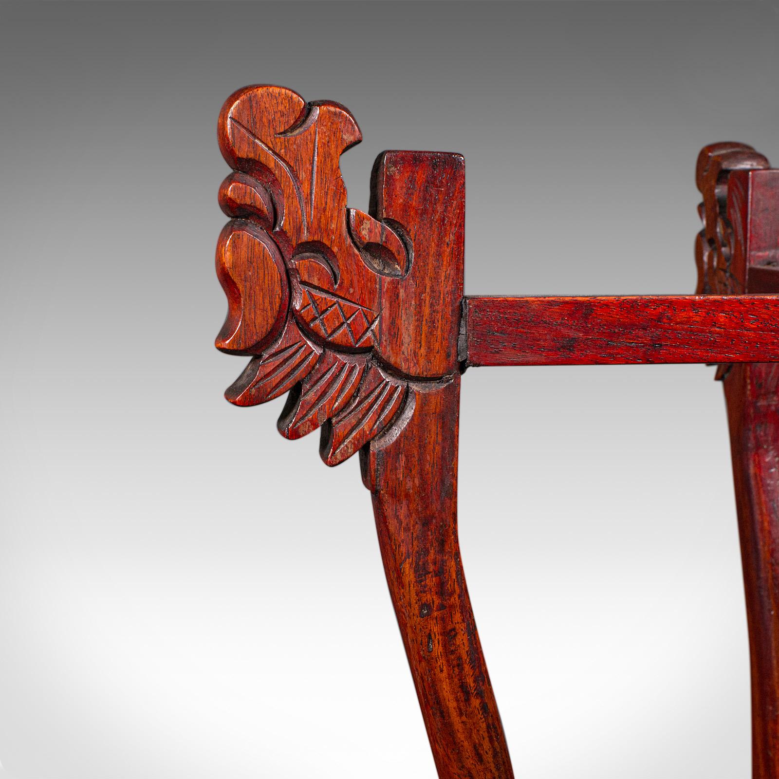 Vintage Cake Table, Oriental, Brass, Mahogany, Afternoon Fancies Stand, Art Deco en vente 3
