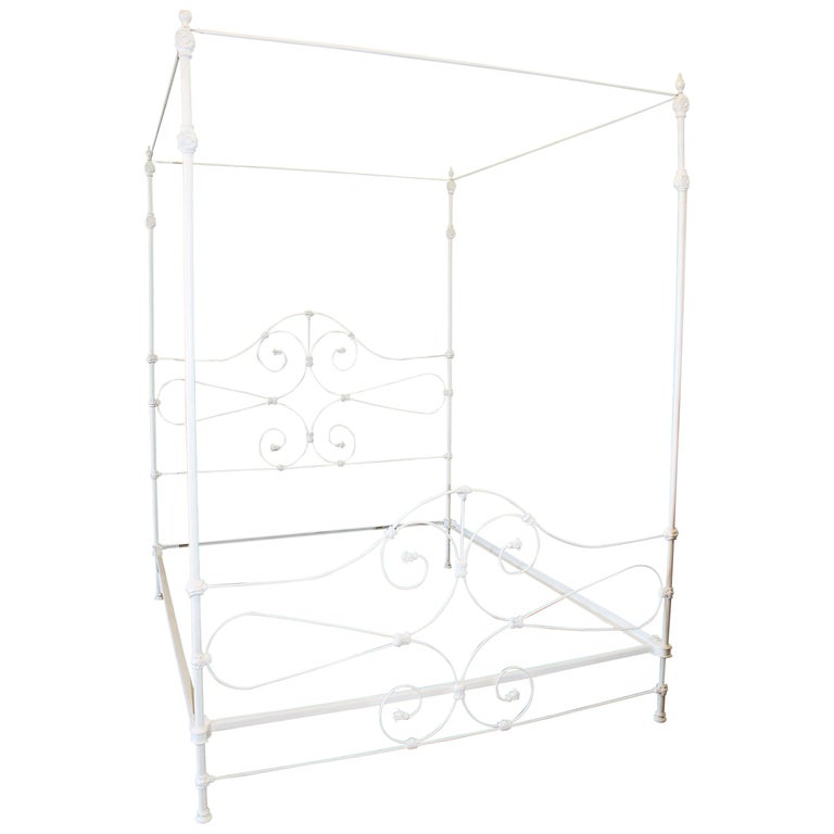 Vintage Cal King Iron Canopy Bed at 1stDibs