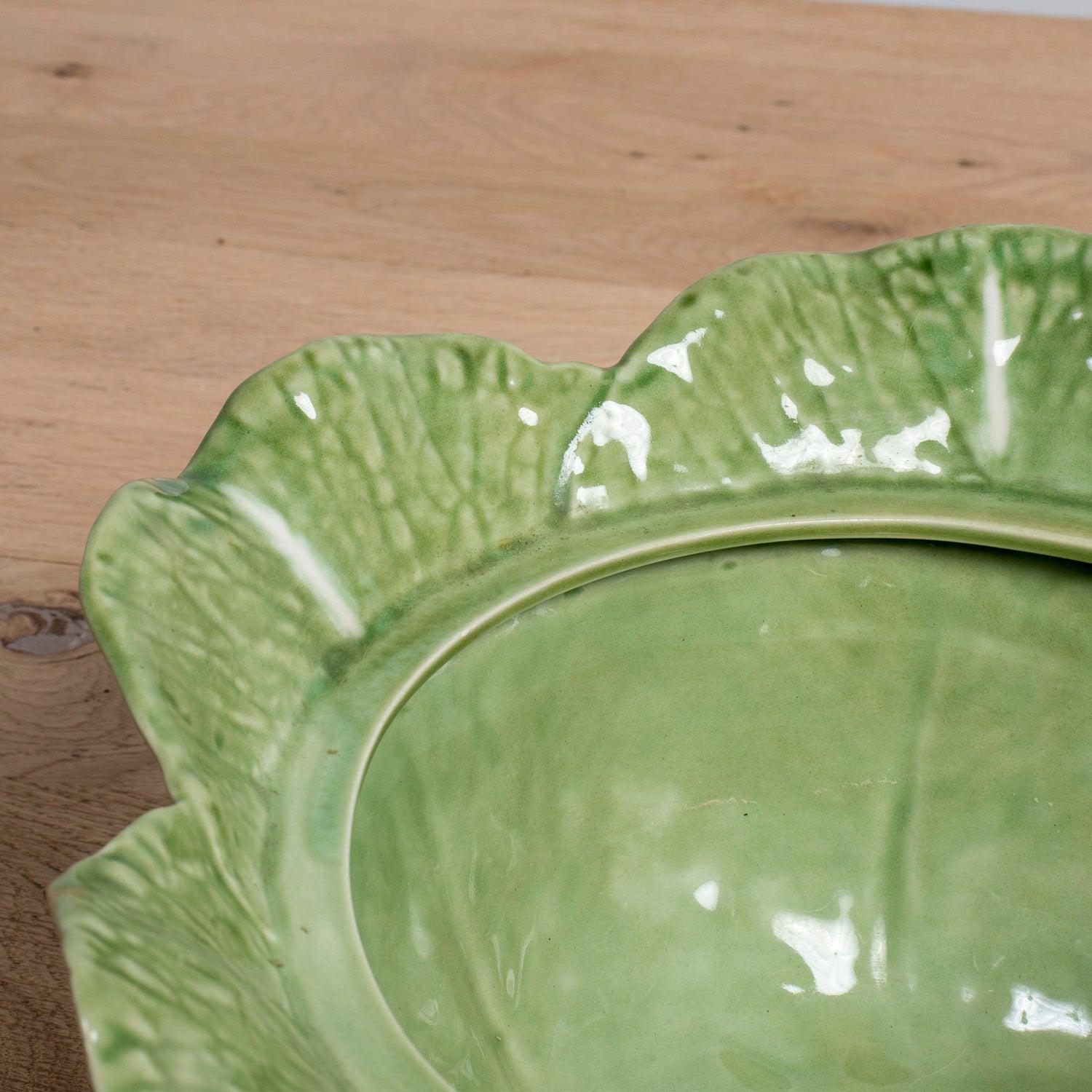 Soupière à chou portugaise vintage de Caldas Da Rainha avec couvercle, signée F&F Vintage en vente 2
