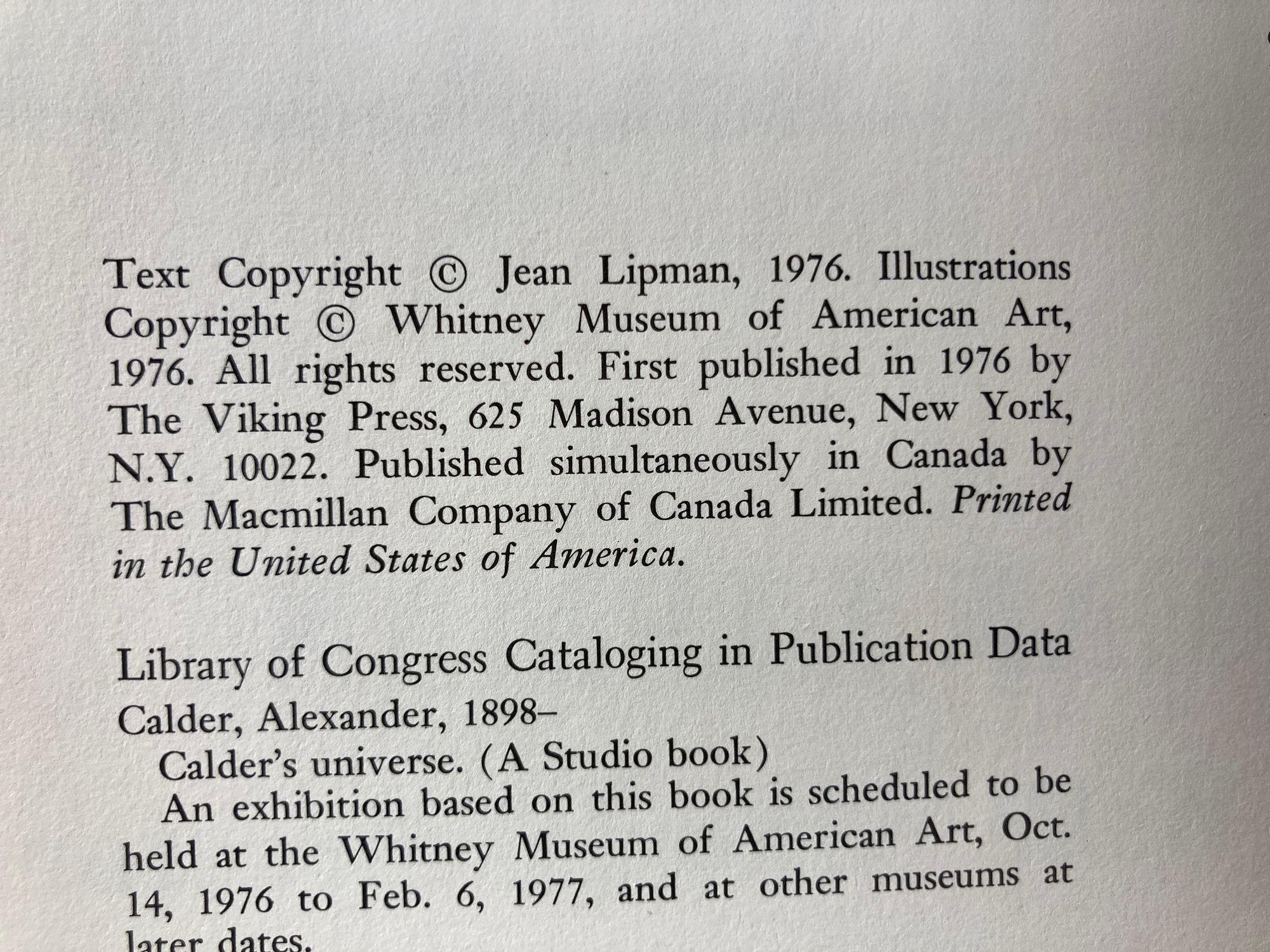 Vintage Calder's Universe by Jean Lipman Large Book 1st Ed 1976 For Sale 7