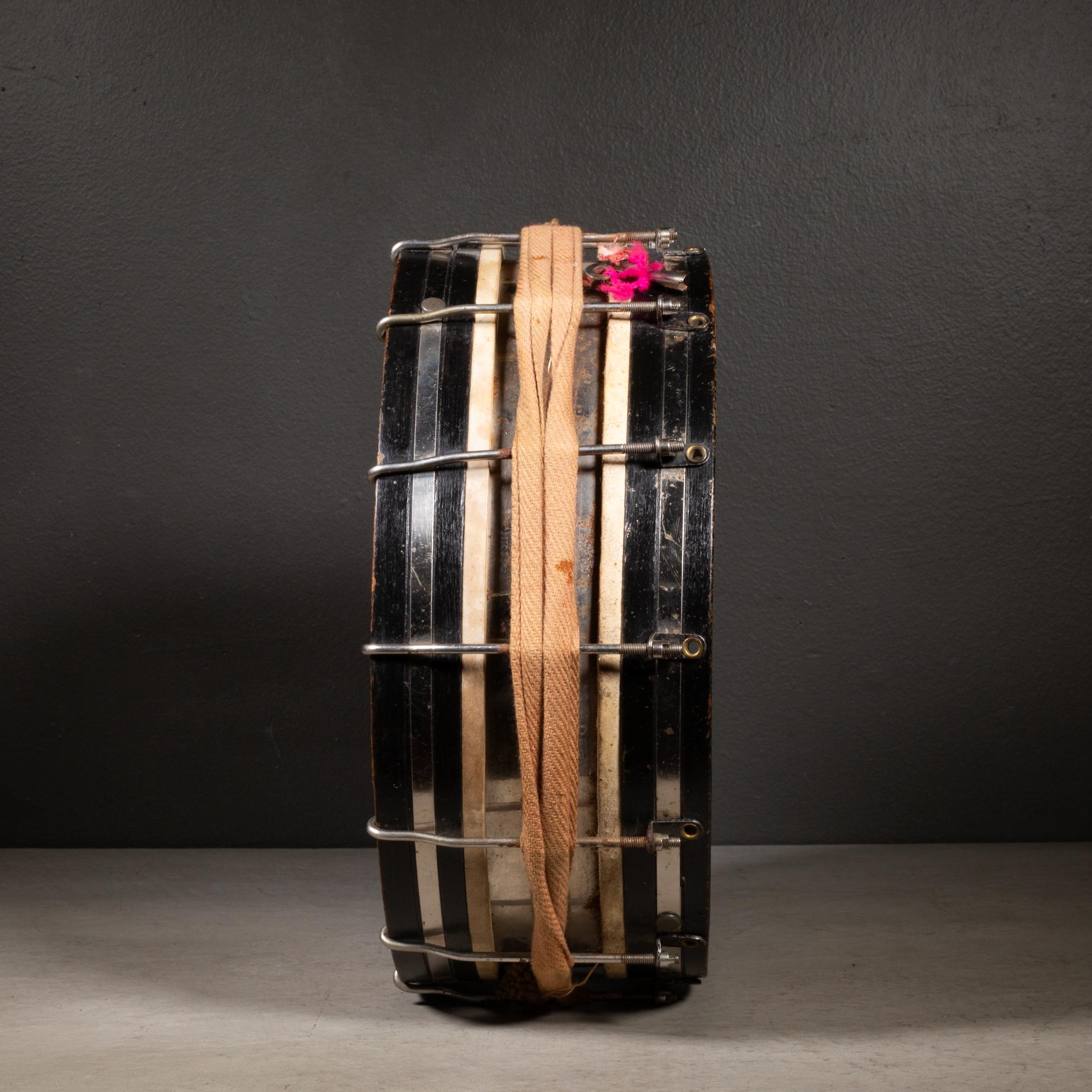 Vintage Calfskin Snare Drum and Drumsticks c.1920-1950 In Good Condition In San Francisco, CA
