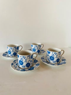 Vintage Calicot by Shallford Blue & White Espresso Cup and Saucer Set