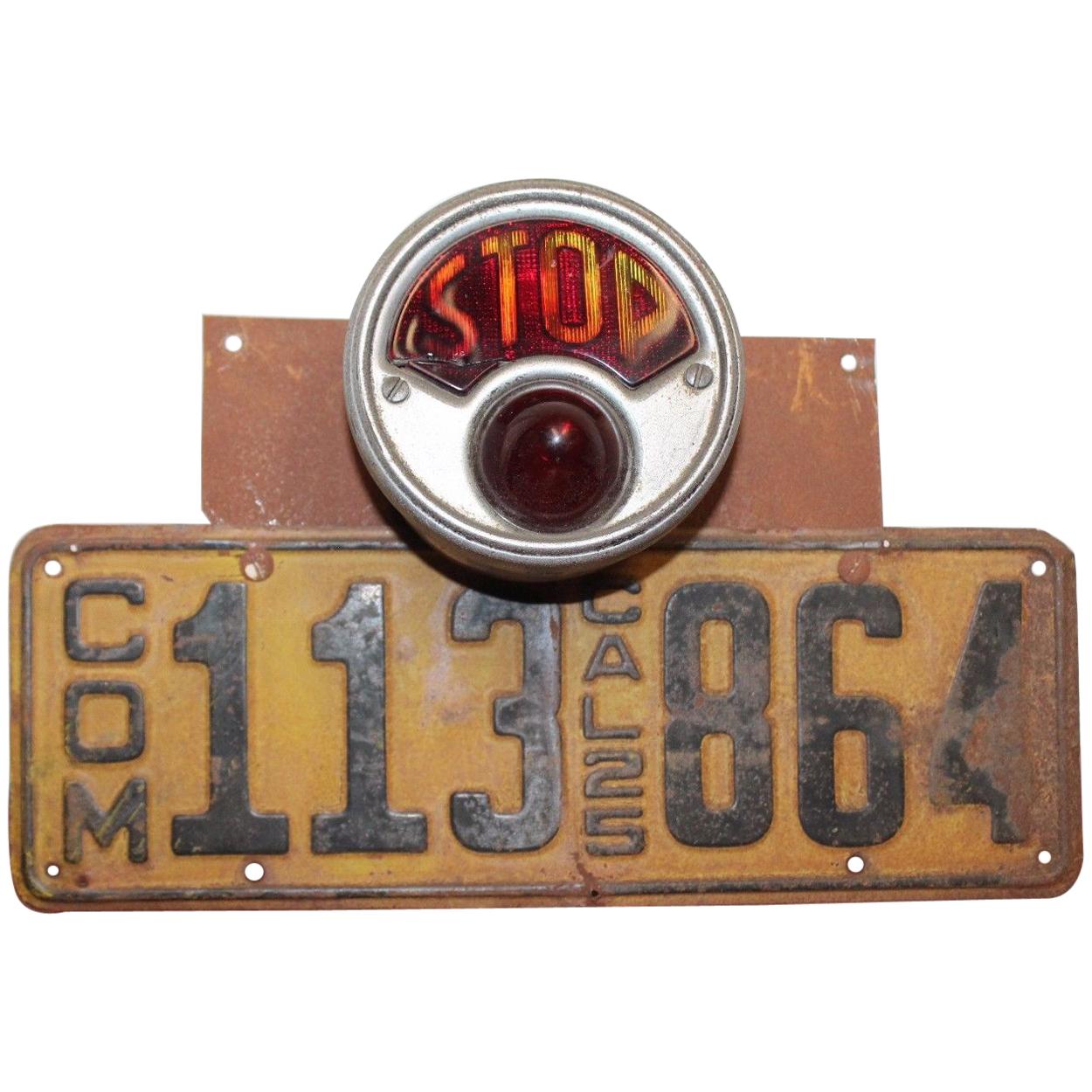 Vintage California 1925 Commercial Single License Plate For Sale at 1stDibs