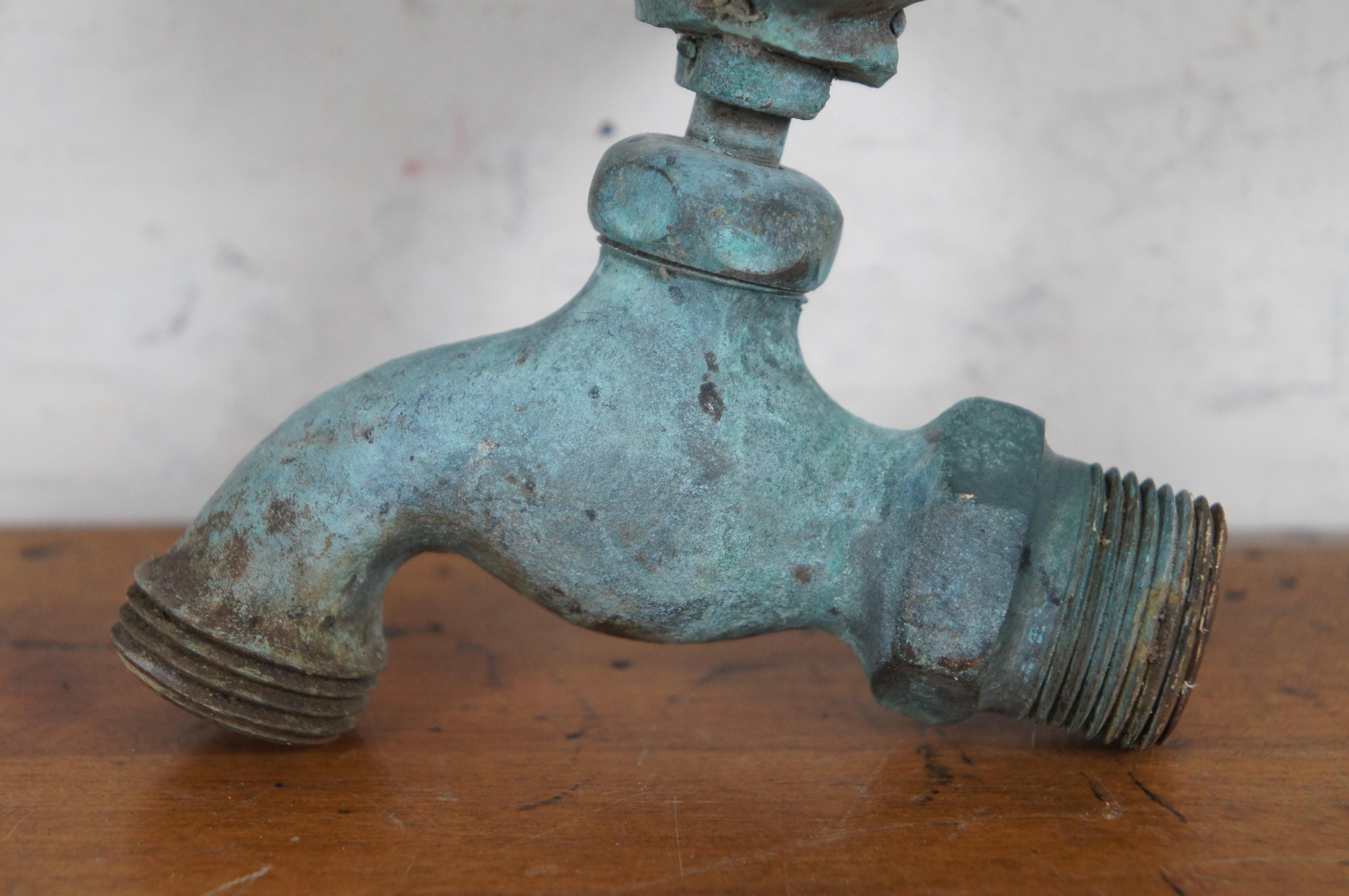 Vintage California Gambels Quail Brass Water Spigot Faucet Garden Hose 7