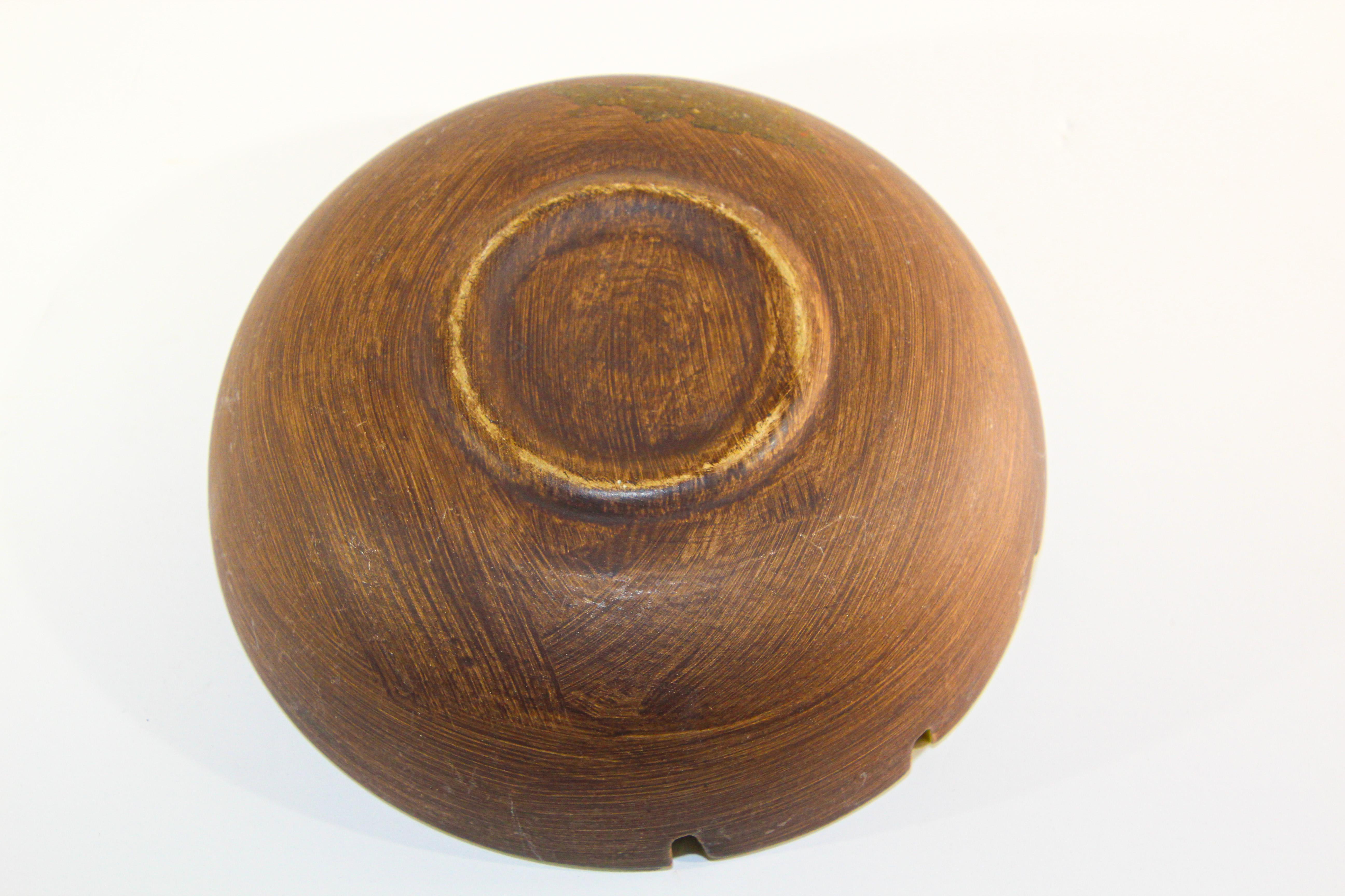 Cendrier rond vintage en céramique Greene & Greene Brown Pottery en vente 1