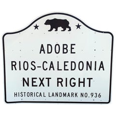 Cartel antiguo de monumento histórico de California