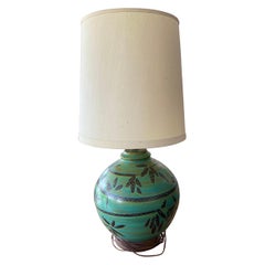 Vieille lampe de table en poterie californienne