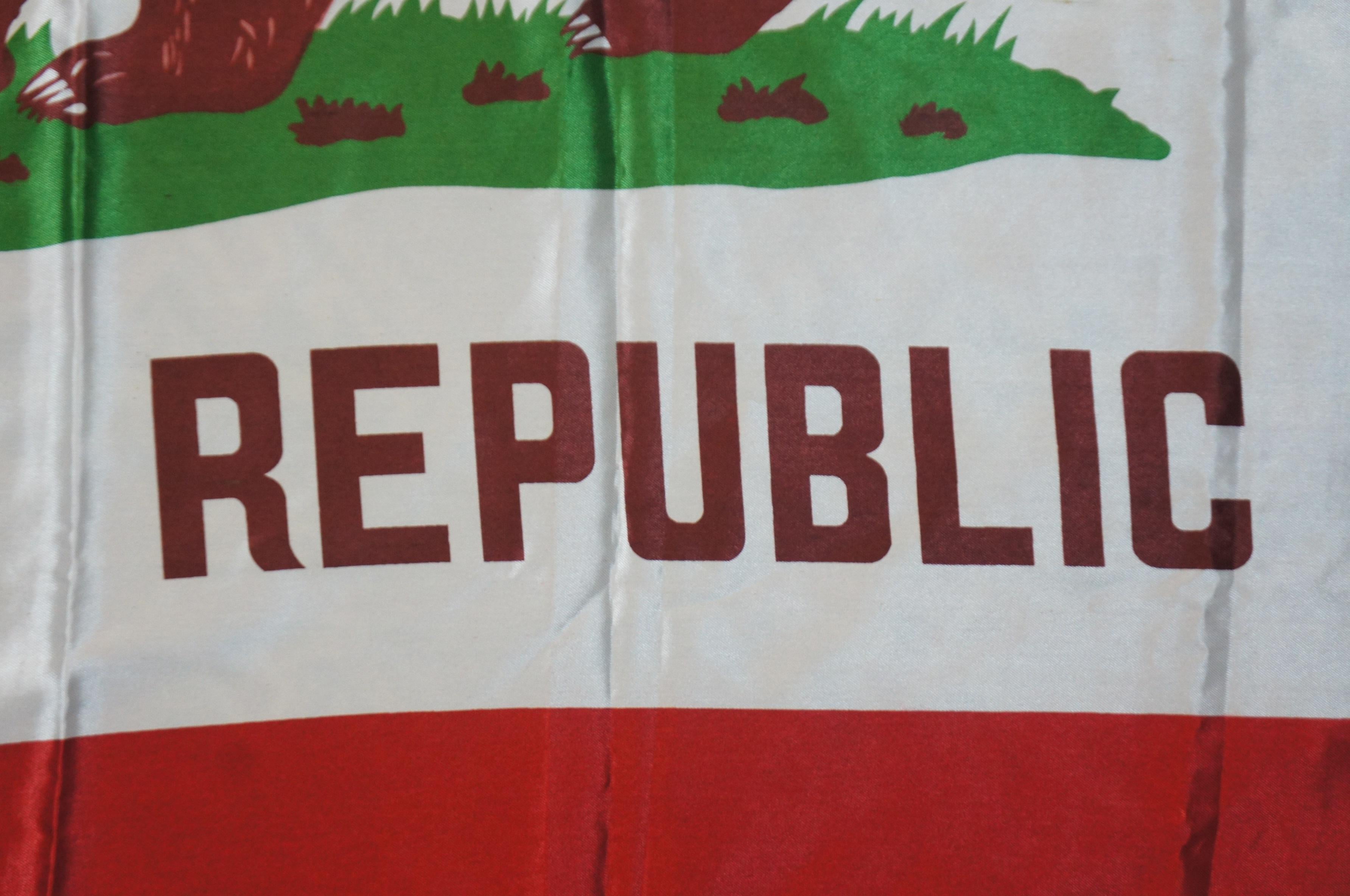 Vintage California Republic State Flag Banner USA Polyester Bear In Good Condition In Dayton, OH