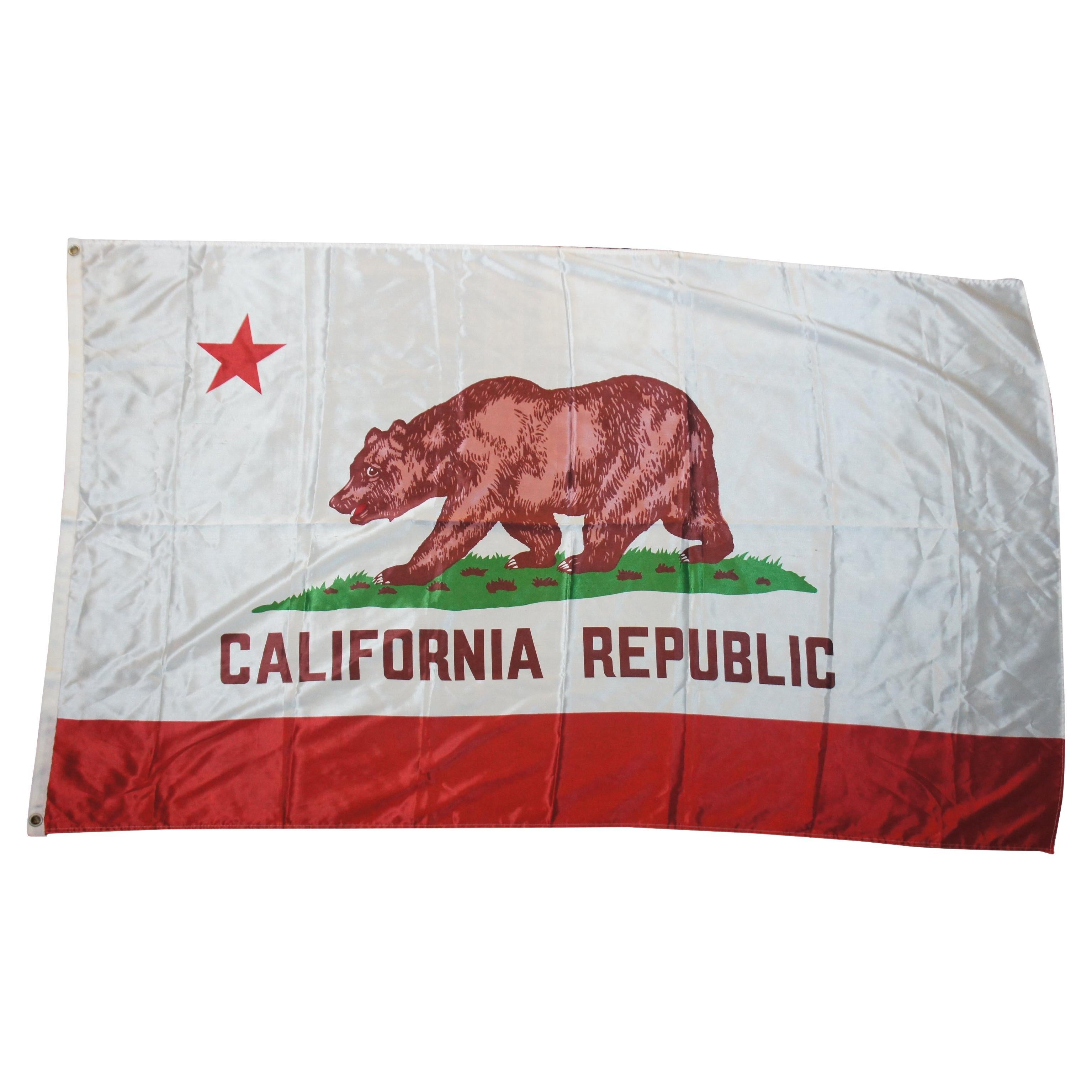 Vintage California Republic State Flag Banner USA Polyester Bear