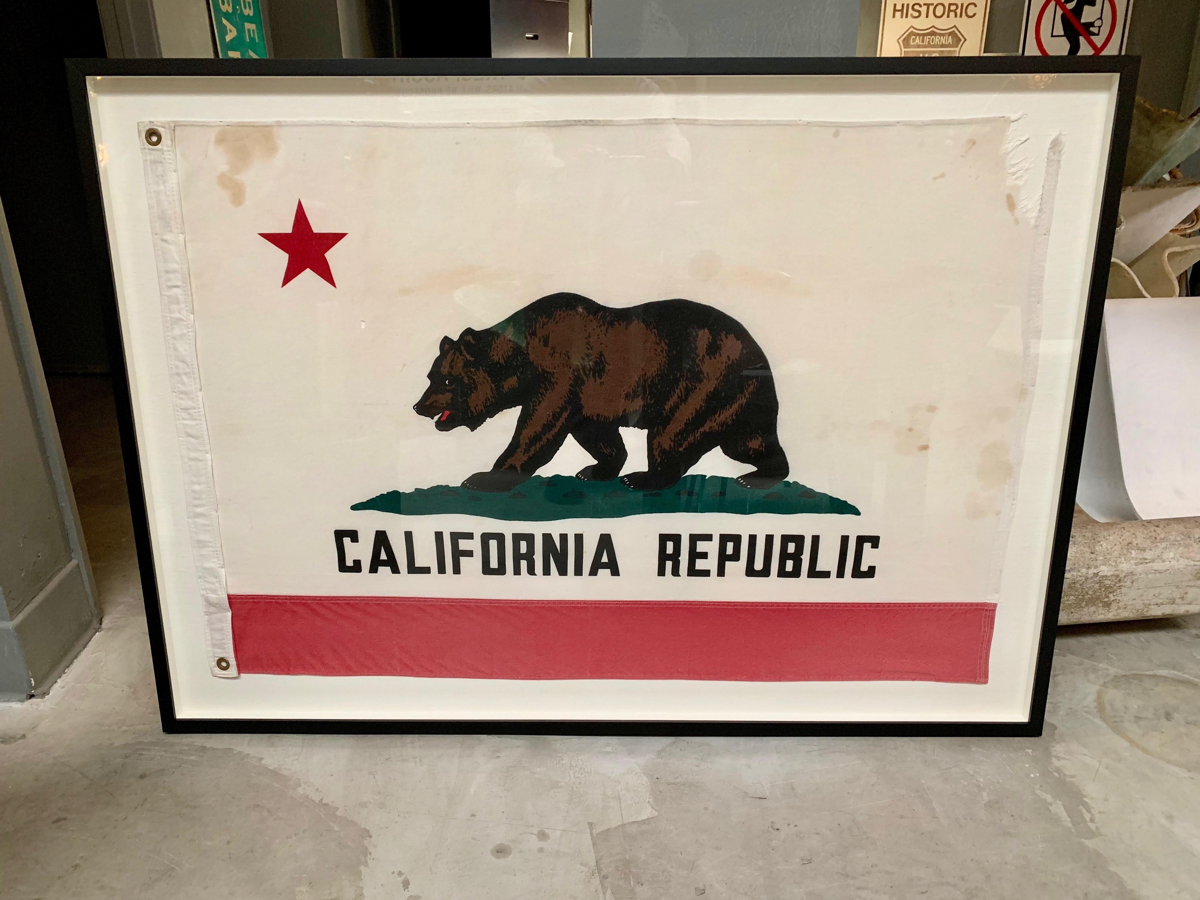 Linen Vintage California State Flag
