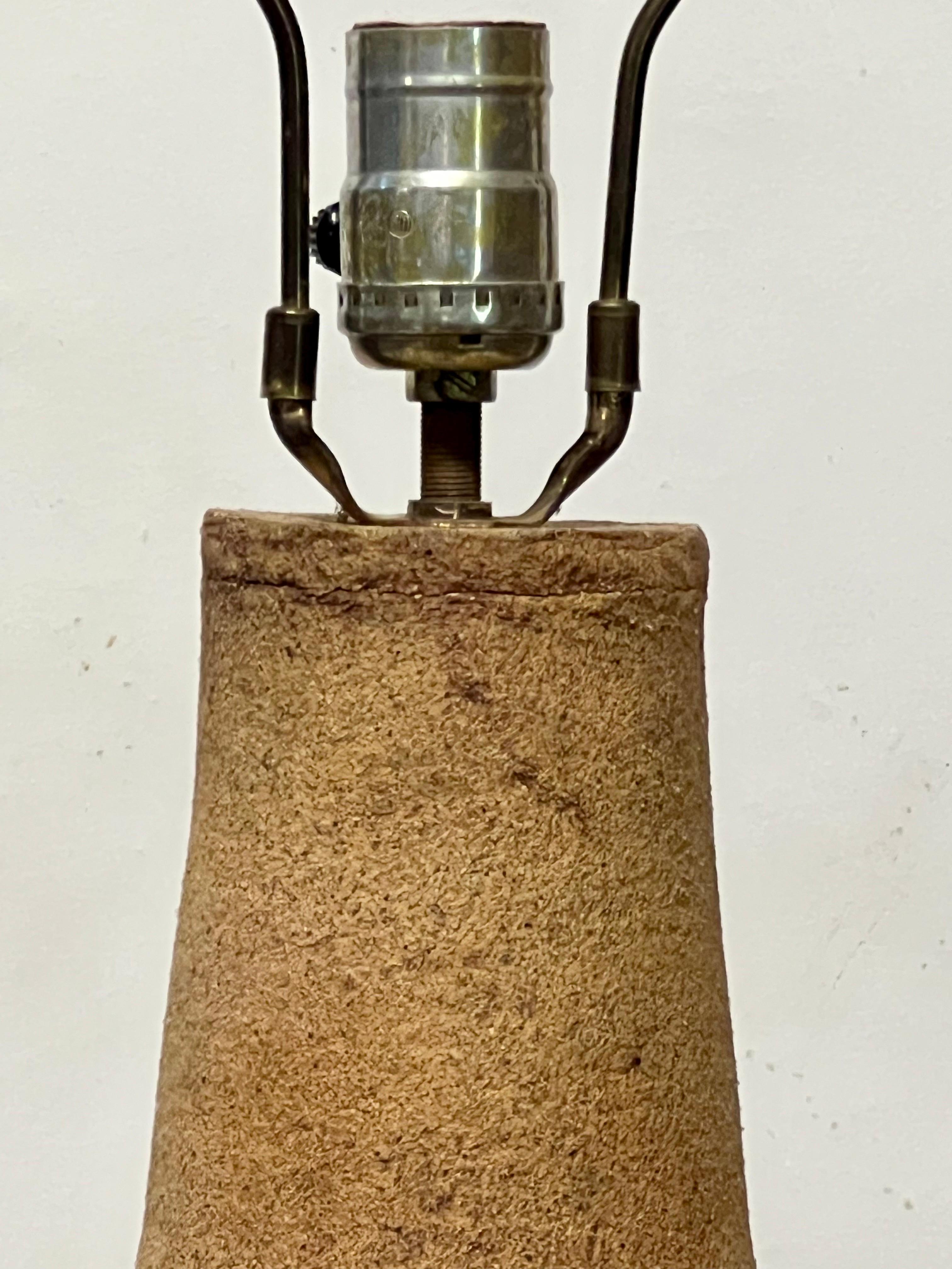 Mid-20th Century Vintage California Studio Ceramic Thumbpot Lamp c1960 For Sale