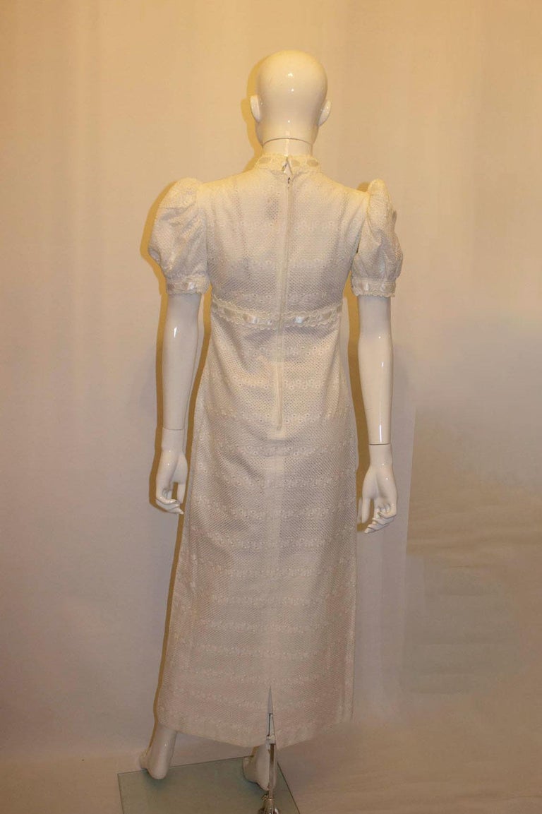 Vintage California White Cotton Gown For Sale at 1stDibs