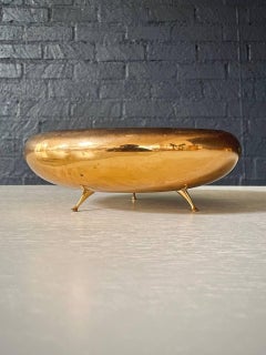 Vintage Californian Modern Brass Footed Bowl by Saxton