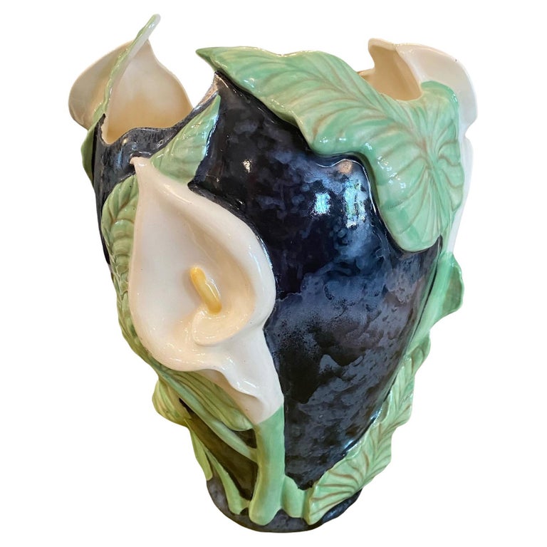 Vintage Calla Lily Ceramic Vase For Sale at 1stDibs