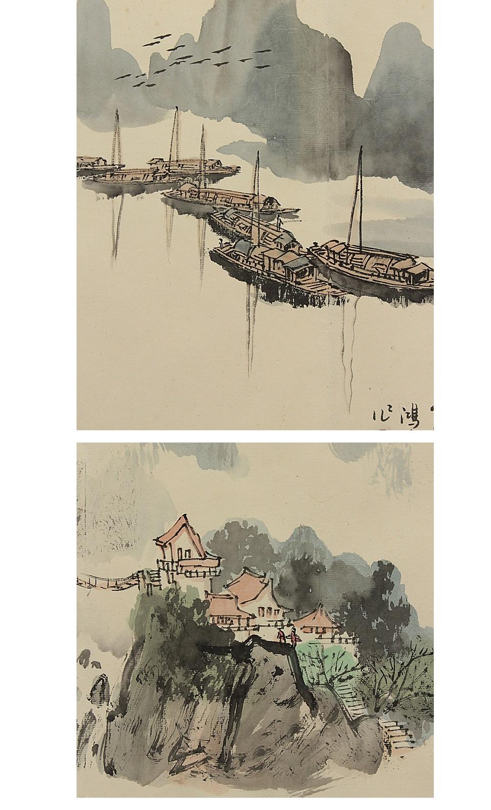 vintage chinese watercolor paintings