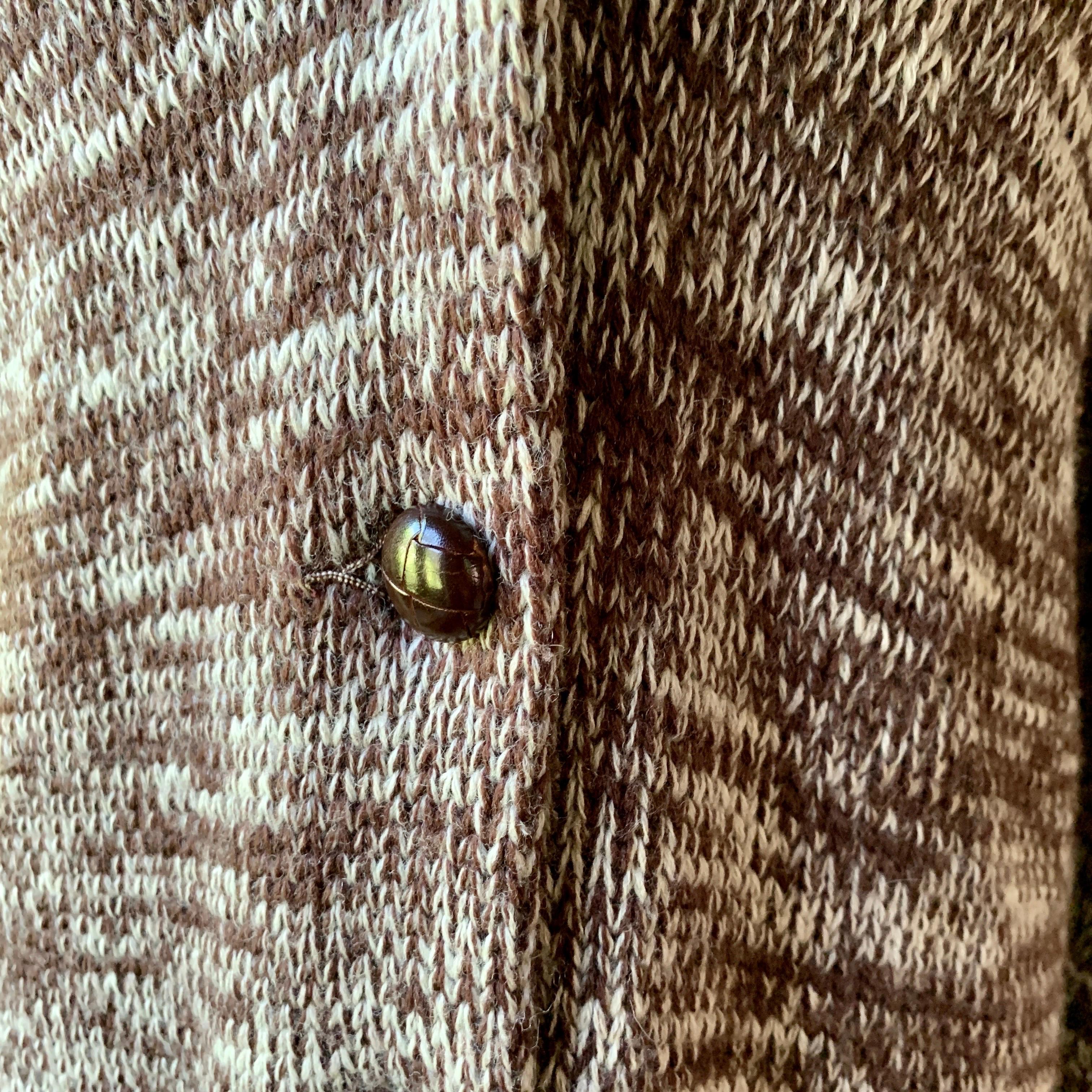 Vintage CALVIN KLEIN 70's BLACK LABEL Hand Knit Cardigan Sweater Belted FOX FUR For Sale 13