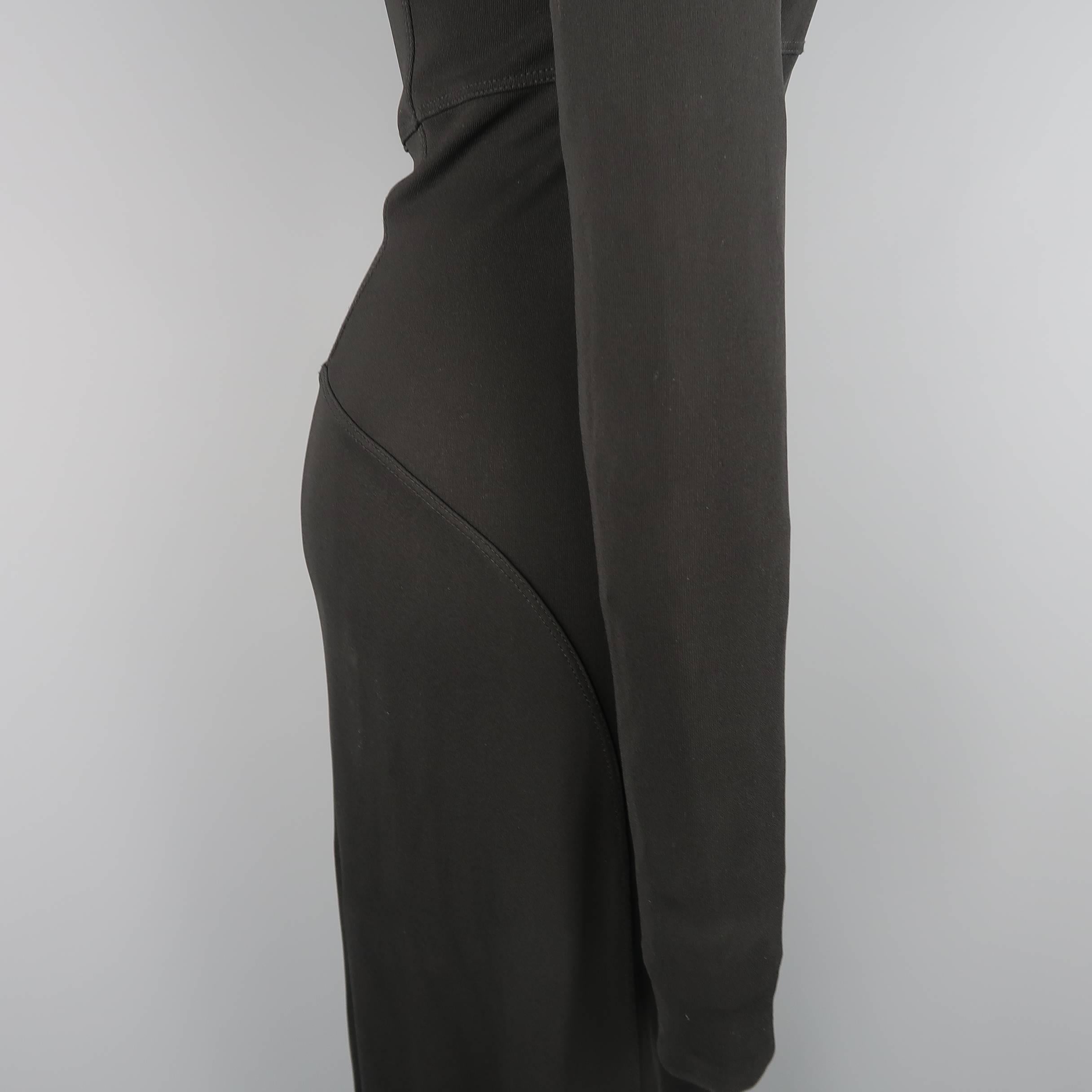 Women's Calvin Klein Vintage Black Viscose Long Sleeve Maxi Dress