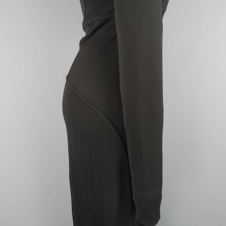 Calvin Klein Vintage Black Viscose Long Sleeve Maxi Dress at 1stDibs ...