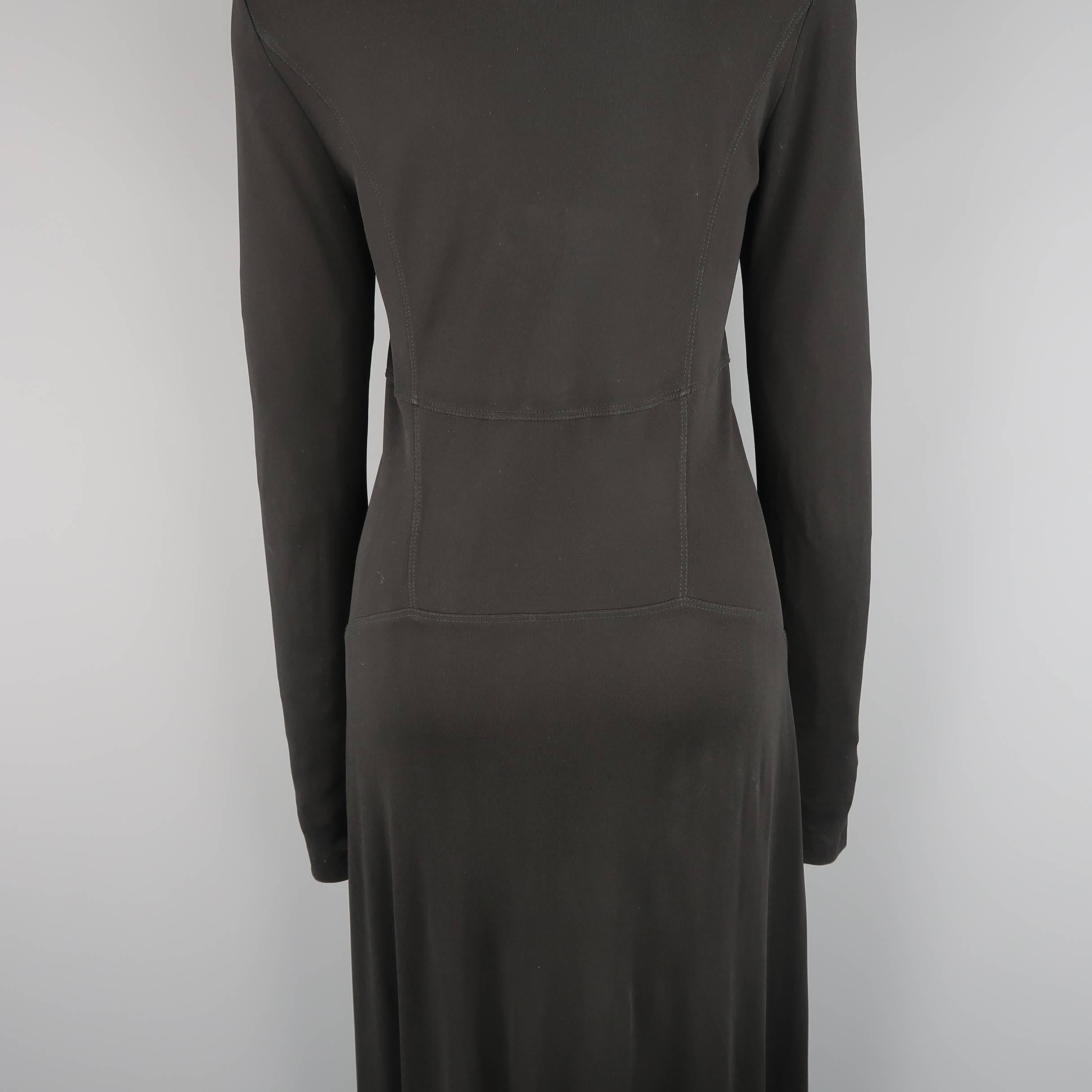 Calvin Klein Vintage Black Viscose Long Sleeve Maxi Dress 2