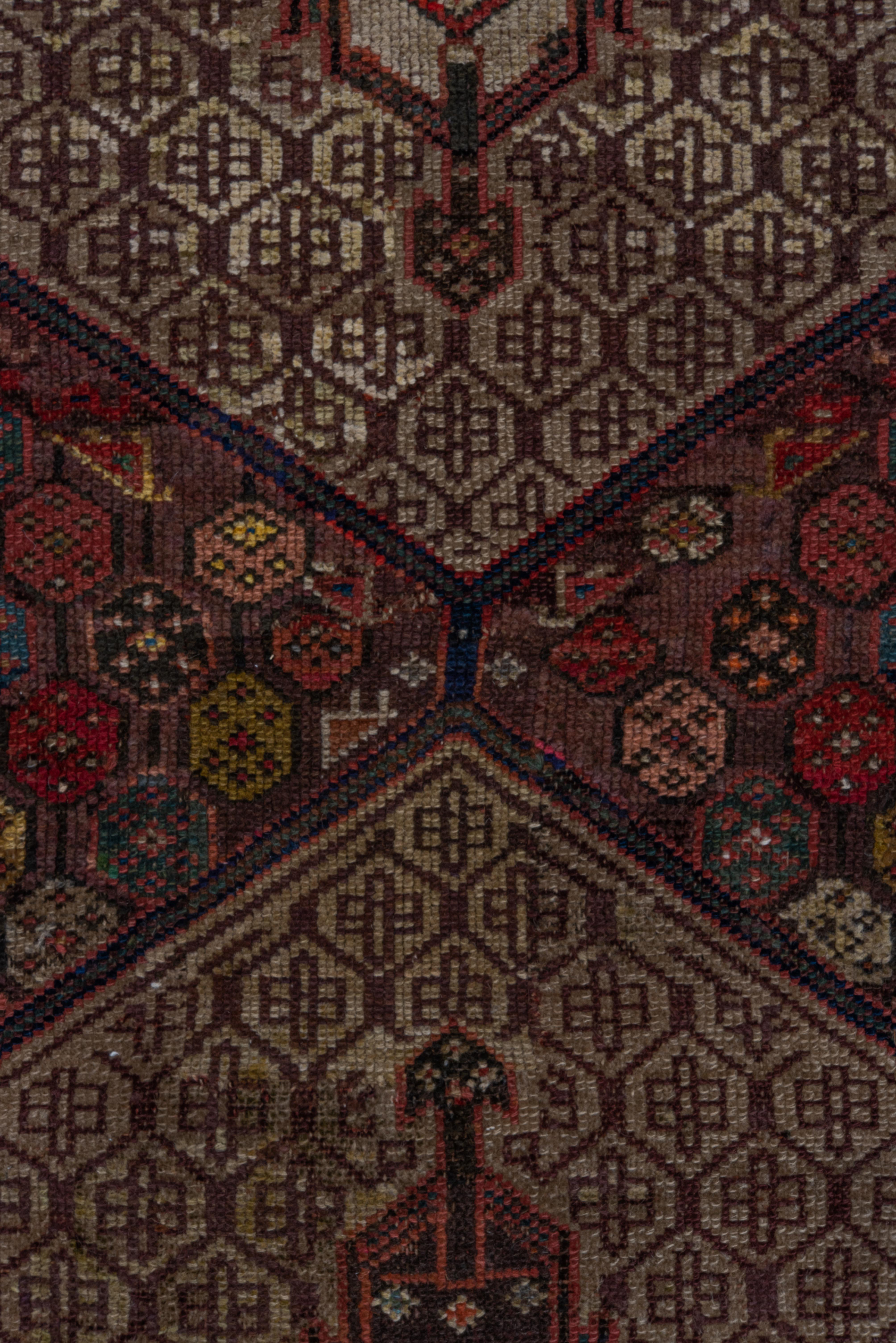 Vintage Cam Hamadan Runner – Lattice Medallions and Floral Octagons For Sale 2