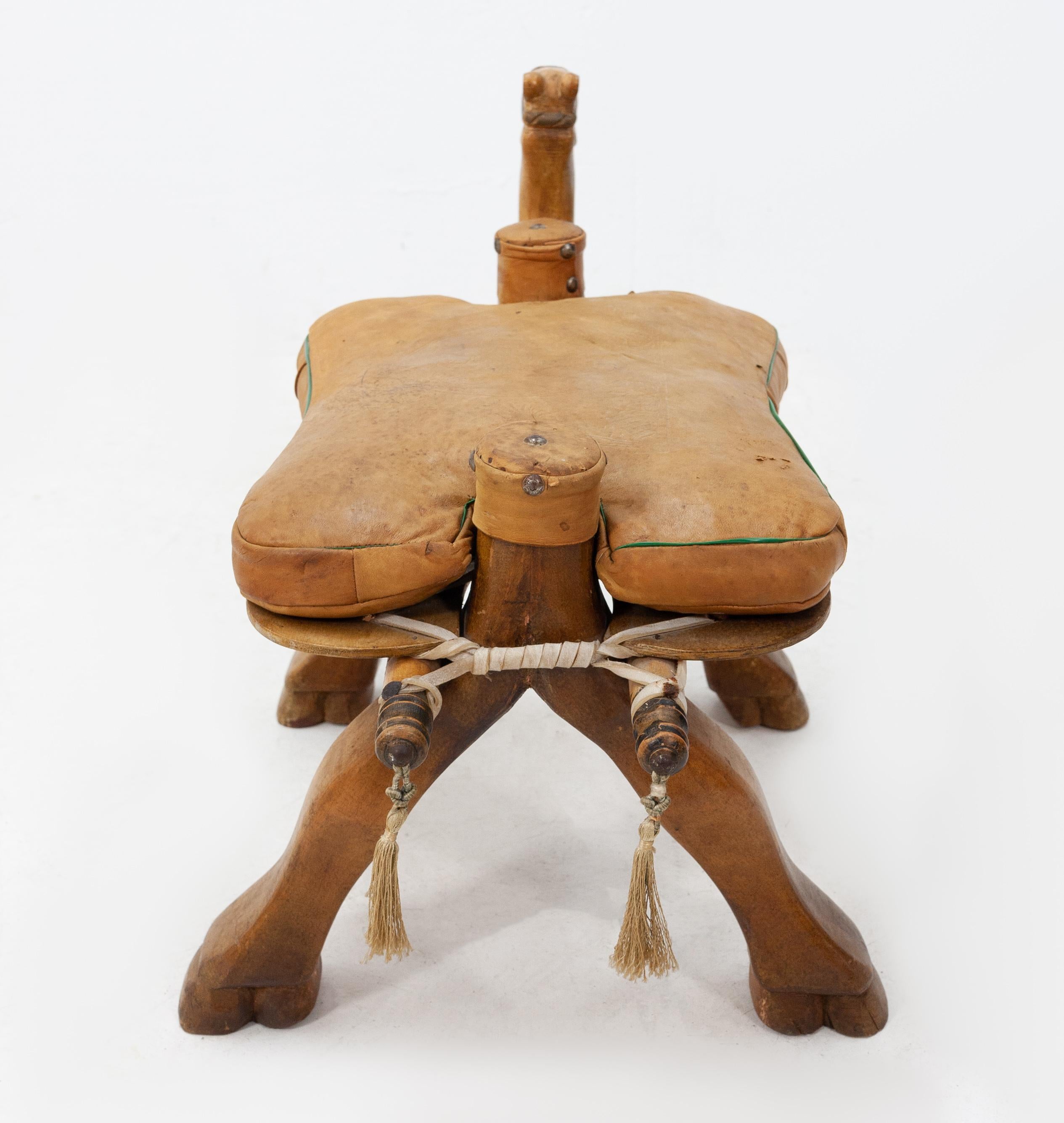 Vintage Camel Saddle Stool, 1960s In Good Condition In Den Haag, NL