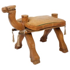 Tabouret de selle camel vintage:: 1960s