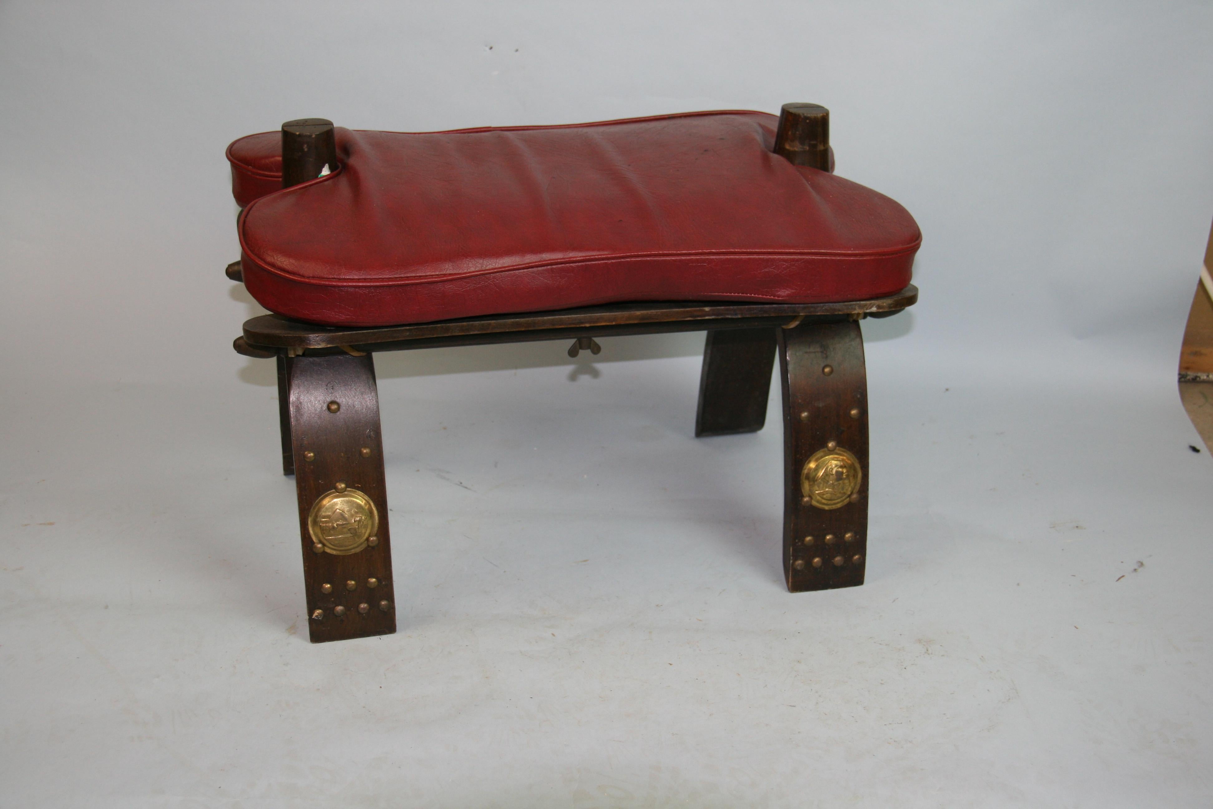 1291 Vintage camel saddle/stool.