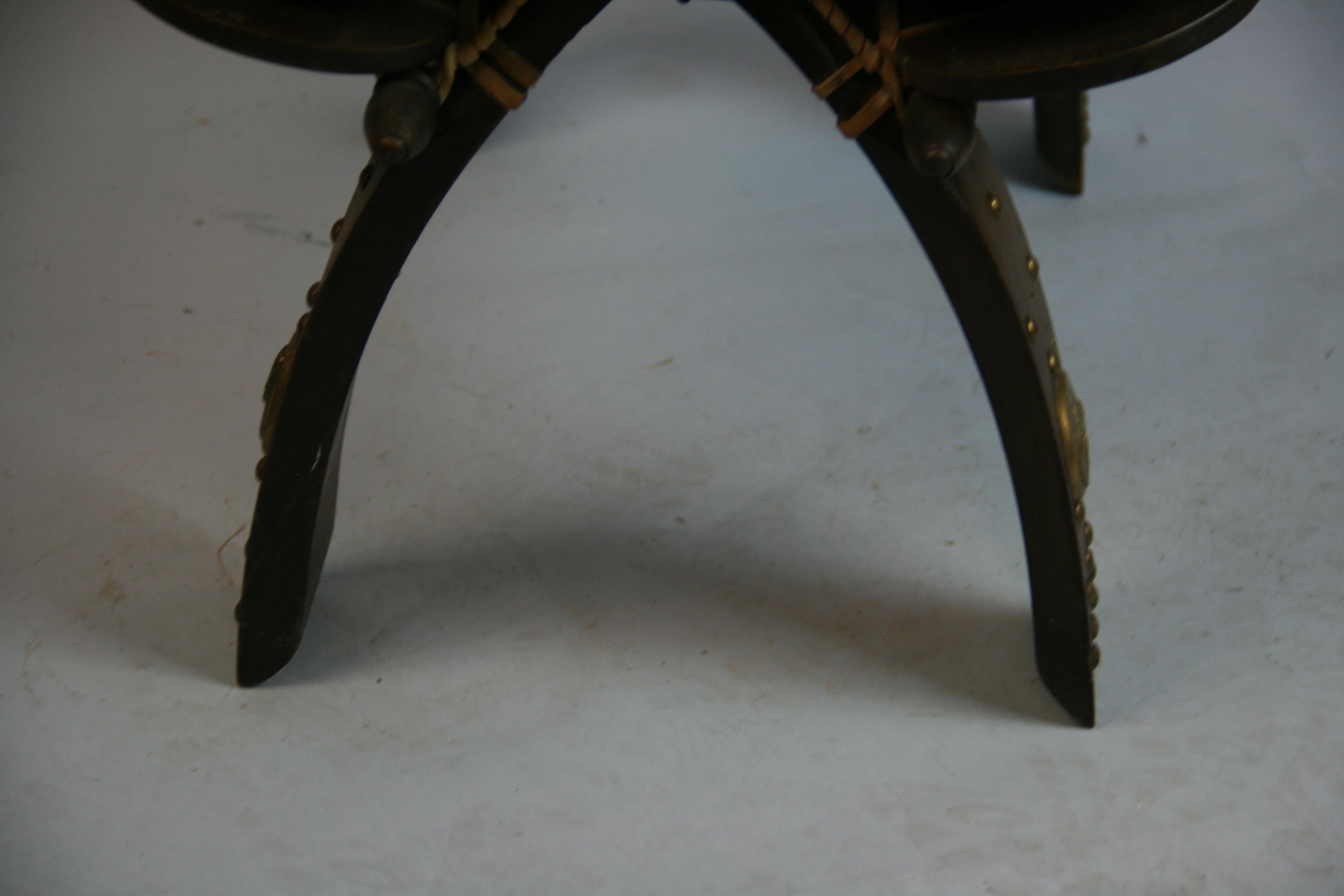 Faux Leather Vintage Camel Saddle/Stool