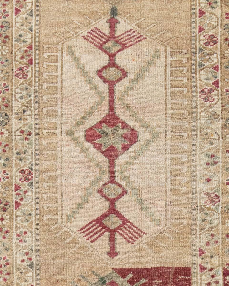 Turco Vintage Camel Turkish Oushak Runner 2'9 X 16'8 in vendita