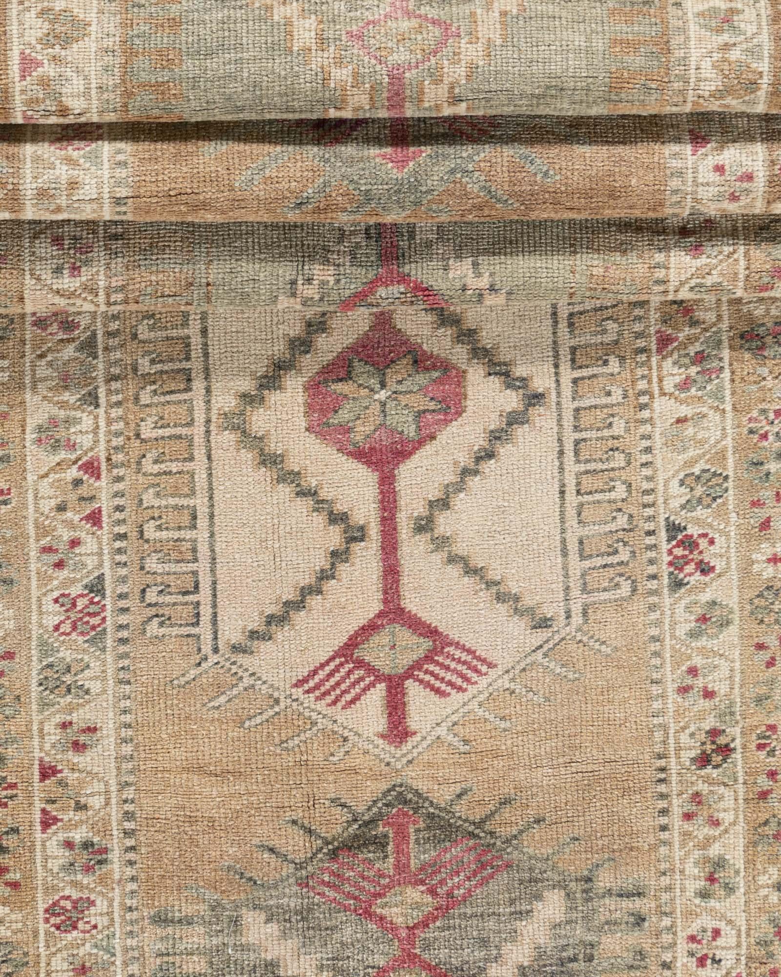 XX secolo Vintage Camel Turkish Oushak Runner 2'9 X 16'8 in vendita