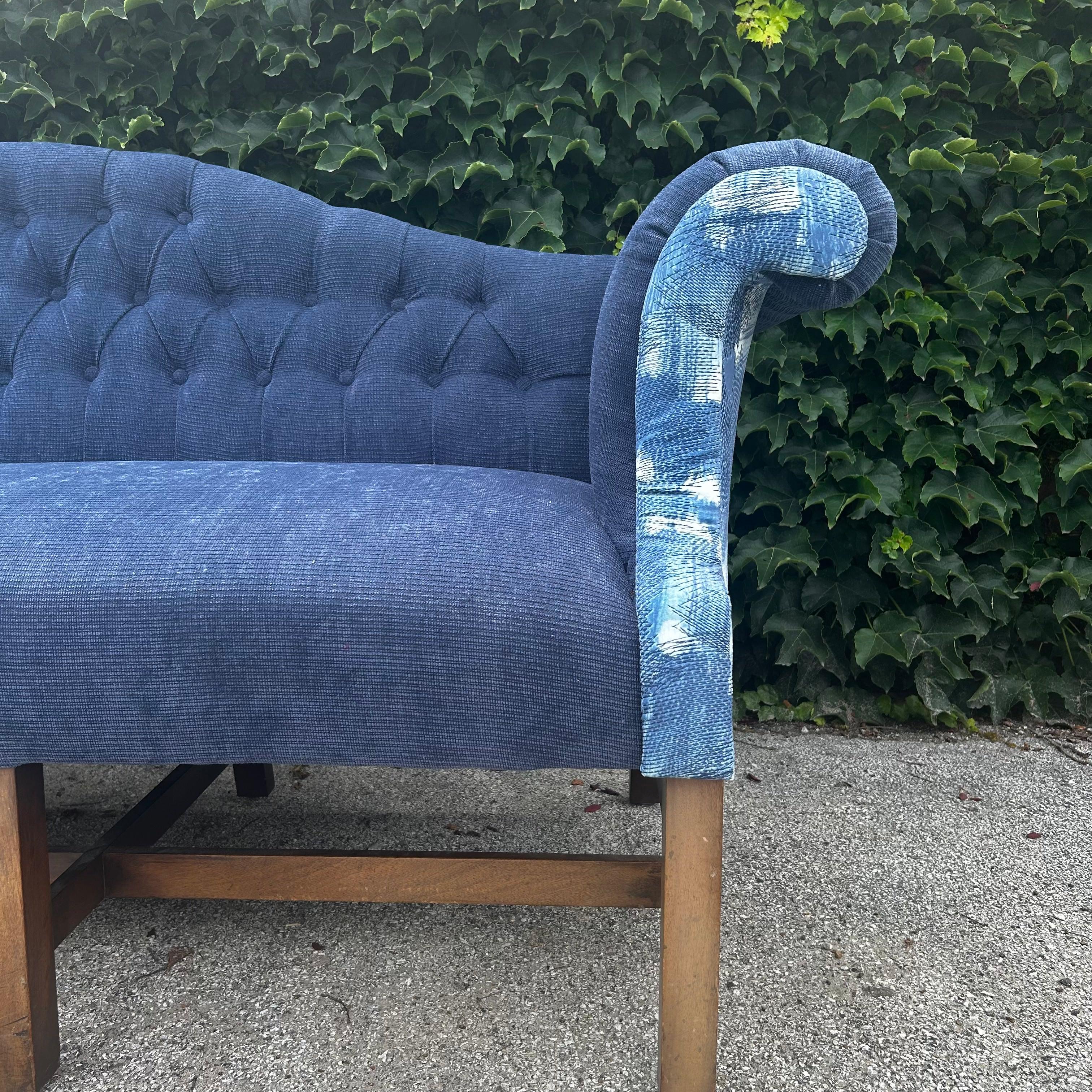 blue corduroy couch