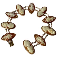 Bracelet vintage camée en or 9 carats