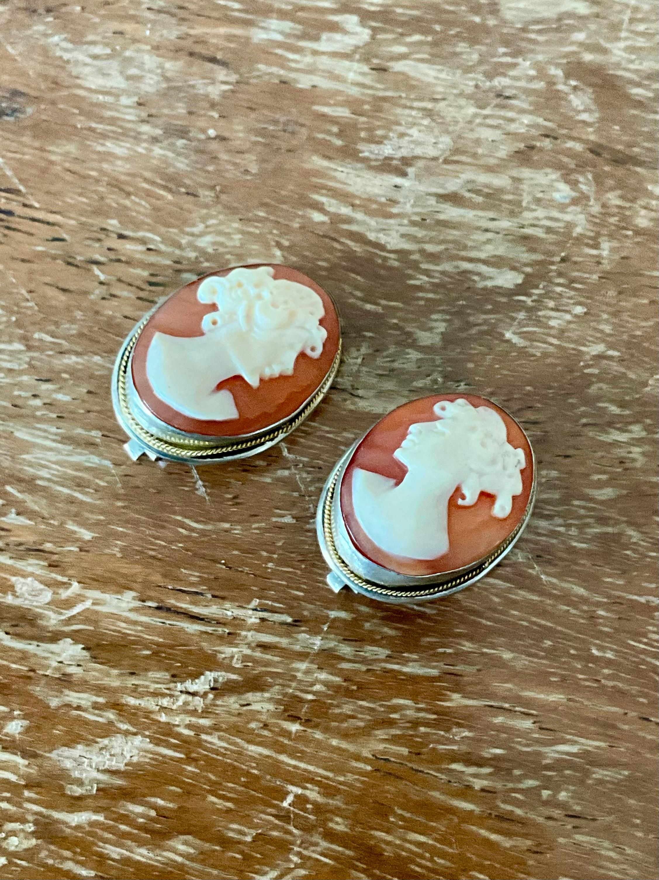 Vintage Kamee Clip auf Ohrringe im Angebot 2