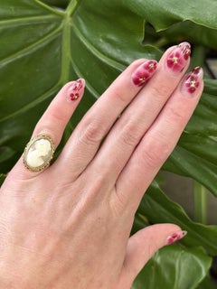 Vintage Cameo Cocktail Ring 14K Yellow Gold