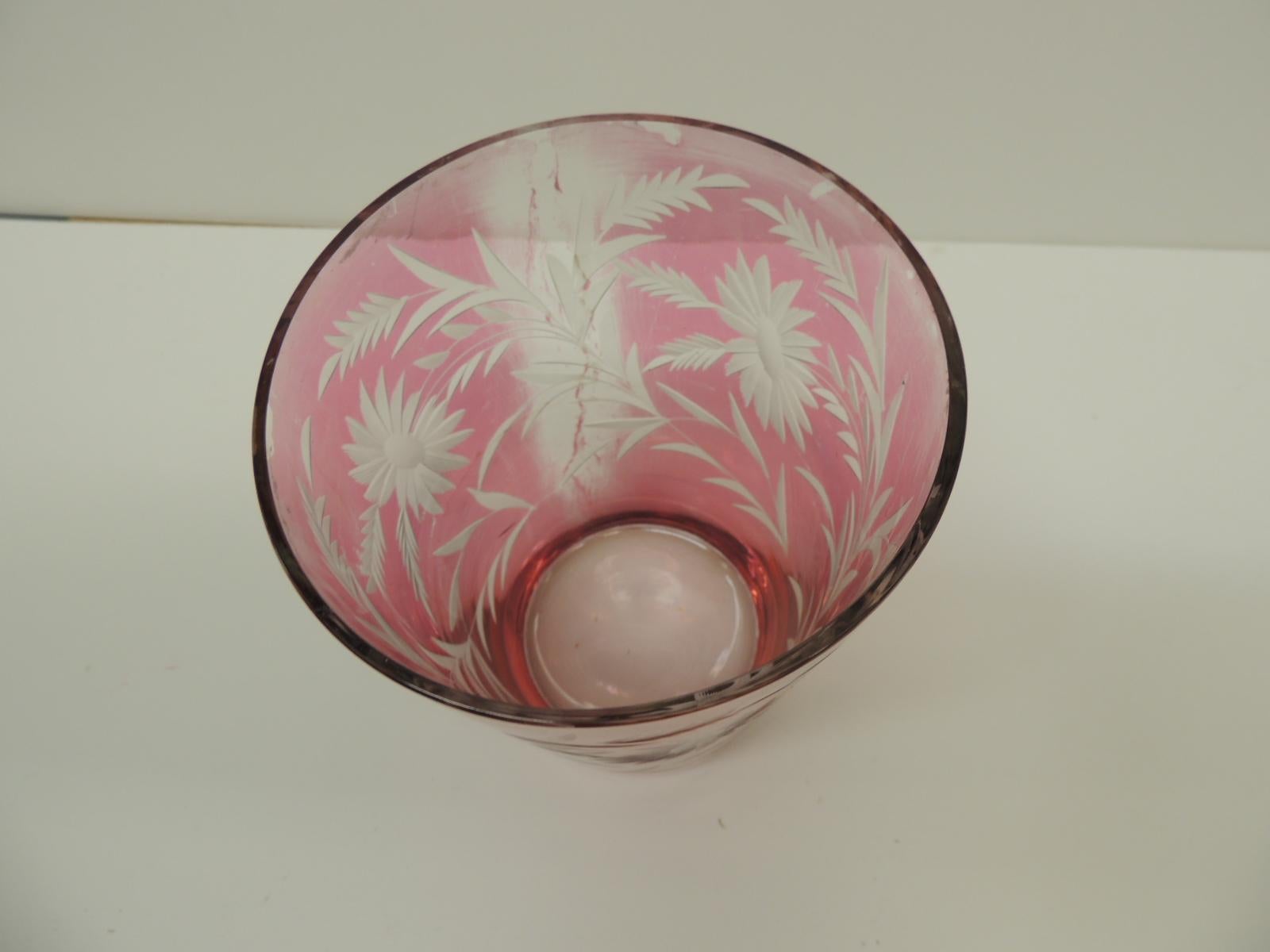 Neoclassical Revival Vintage Cameo Pink Flower Vase