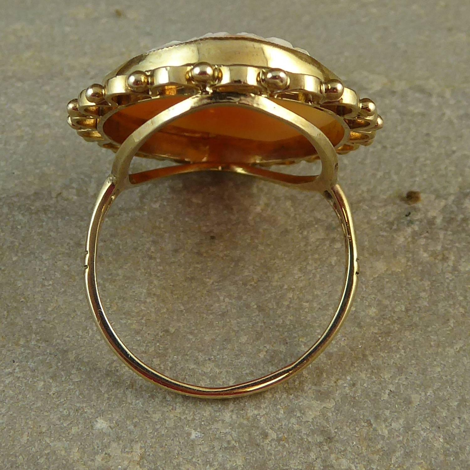 Vintage Cameo Ring, circa 1970s Era 2