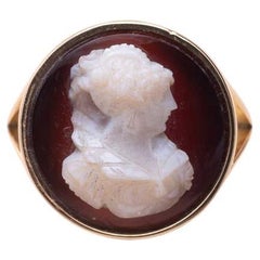 Antique Cameo Round Gold Ring 