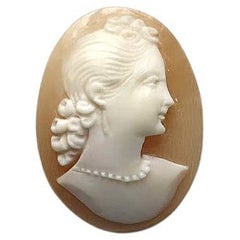 Vintage Cameo Shell Young Girl, Unframed Cameo