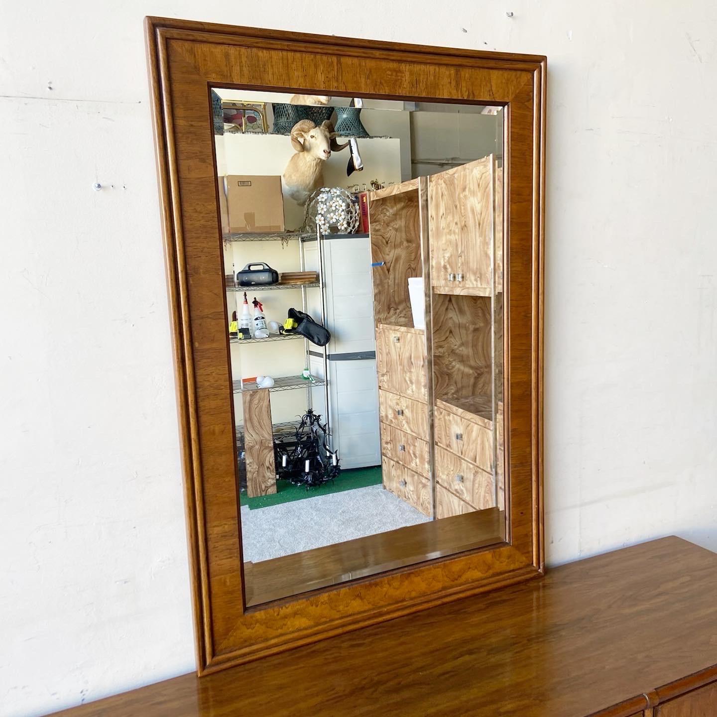Late 20th Century Vintage Campaign Accolade Triple Dresser with Mirror by Drexel Heritage For Sale