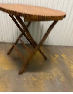 Vintage Campaign Burnt Bamboo Folding Table