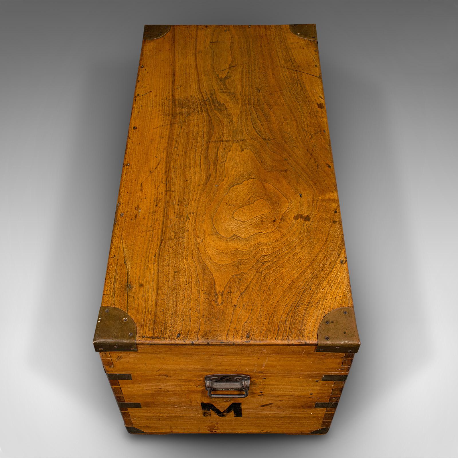 Vintage Campaign Chest, English, Camphorwood, Military Travel Trunk, Circa 1930 For Sale 2