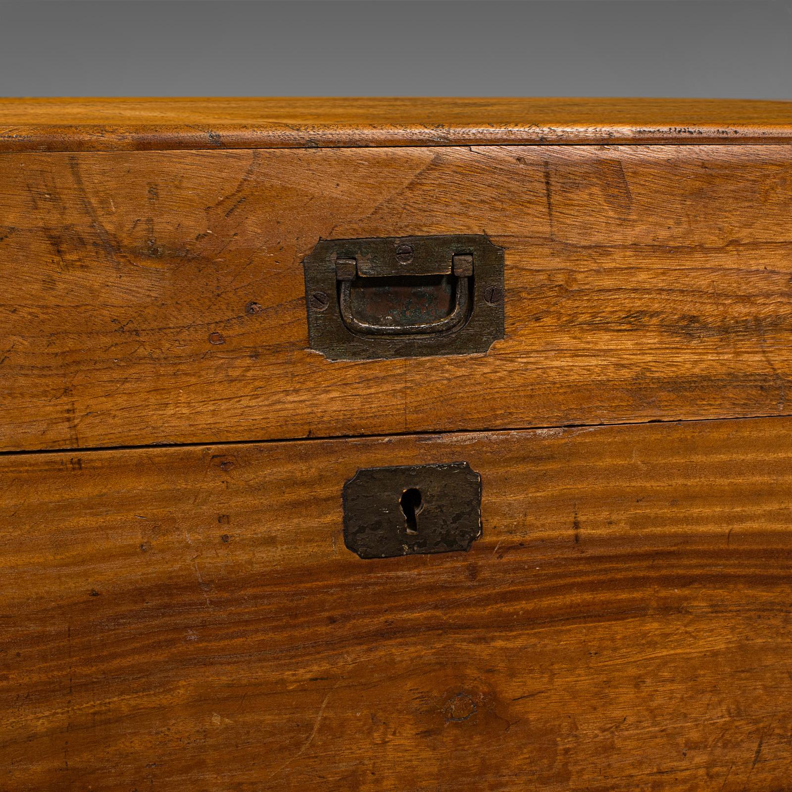 Vintage Campaign Chest, English, Camphorwood, Military Travel Trunk, Circa 1930 For Sale 3