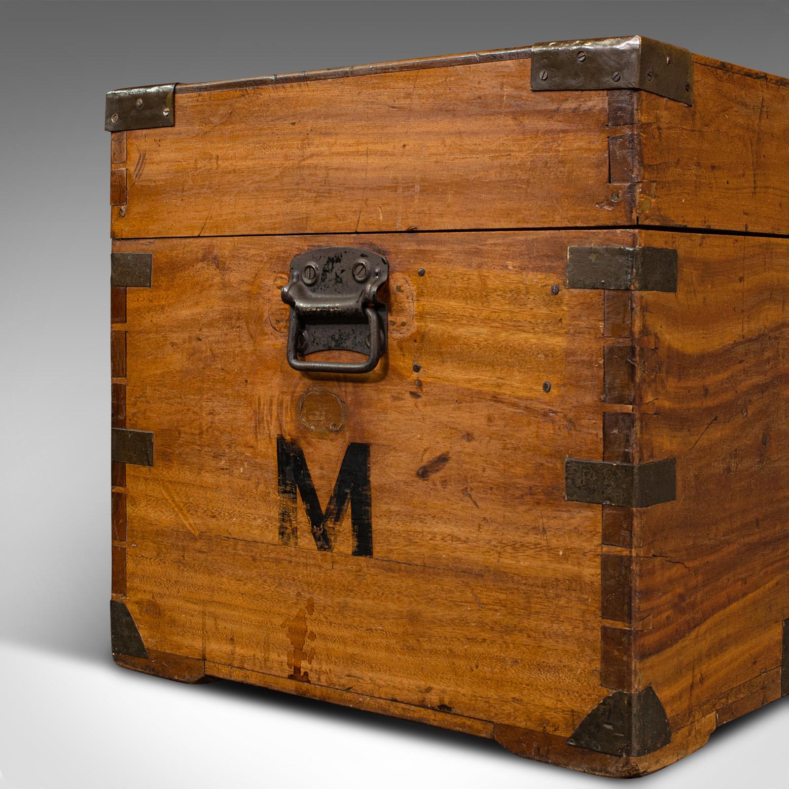 Vintage Campaign Chest, English, Camphorwood, Military Travel Trunk, Circa 1930 For Sale 4