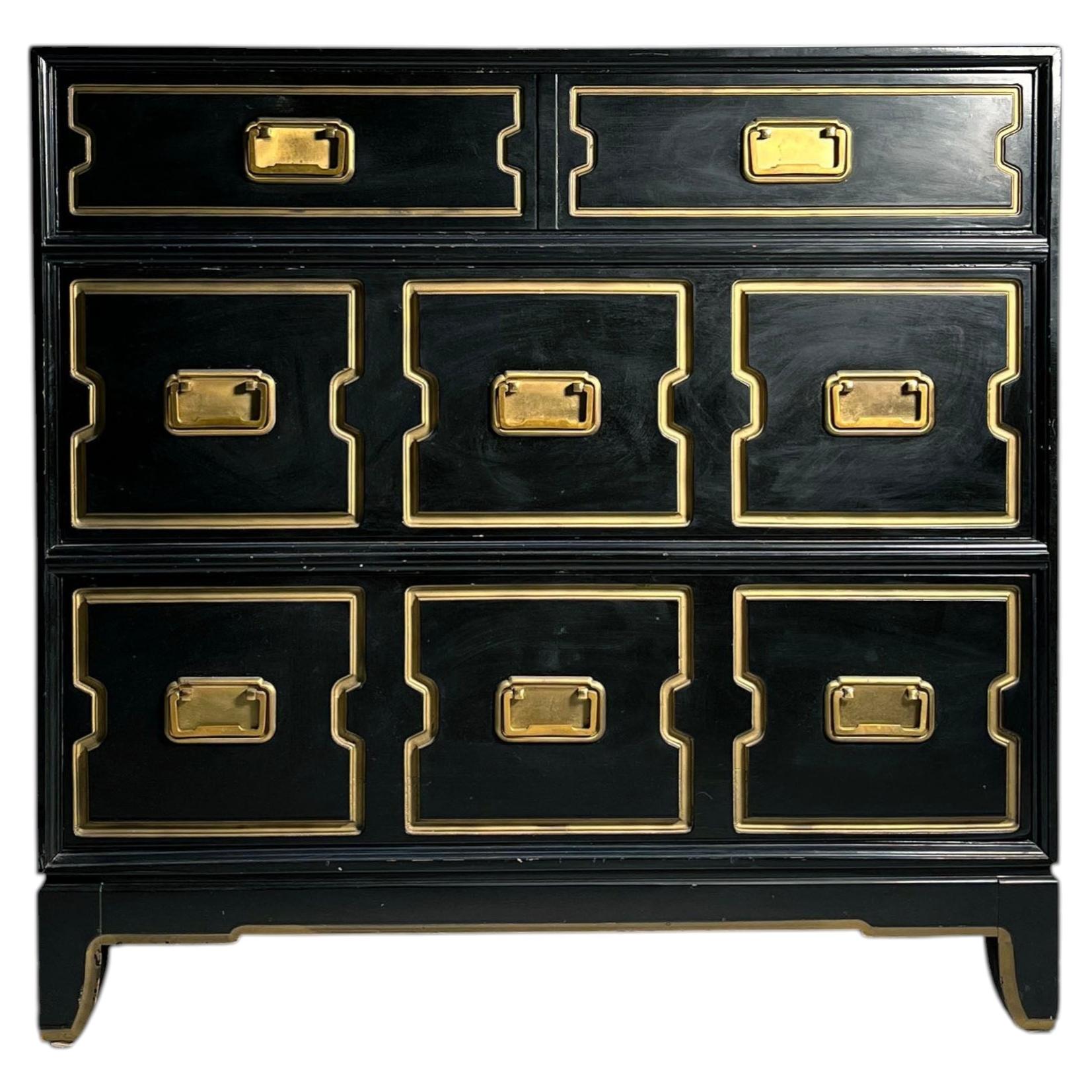 Vintage Campaign Chest in Manner of Dorothy Draper