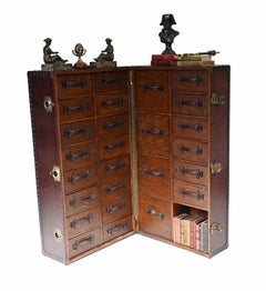 Vintage Campaign Chest Luggage Trunk Cabinet Faux Croc