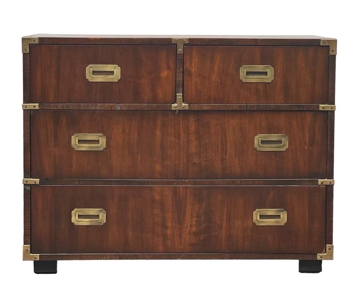 Vintage Campaign Dresser by Lane. Dovetail Drawers.

Dimensions. 39 W ; 18 D ; 30 1/2 H.