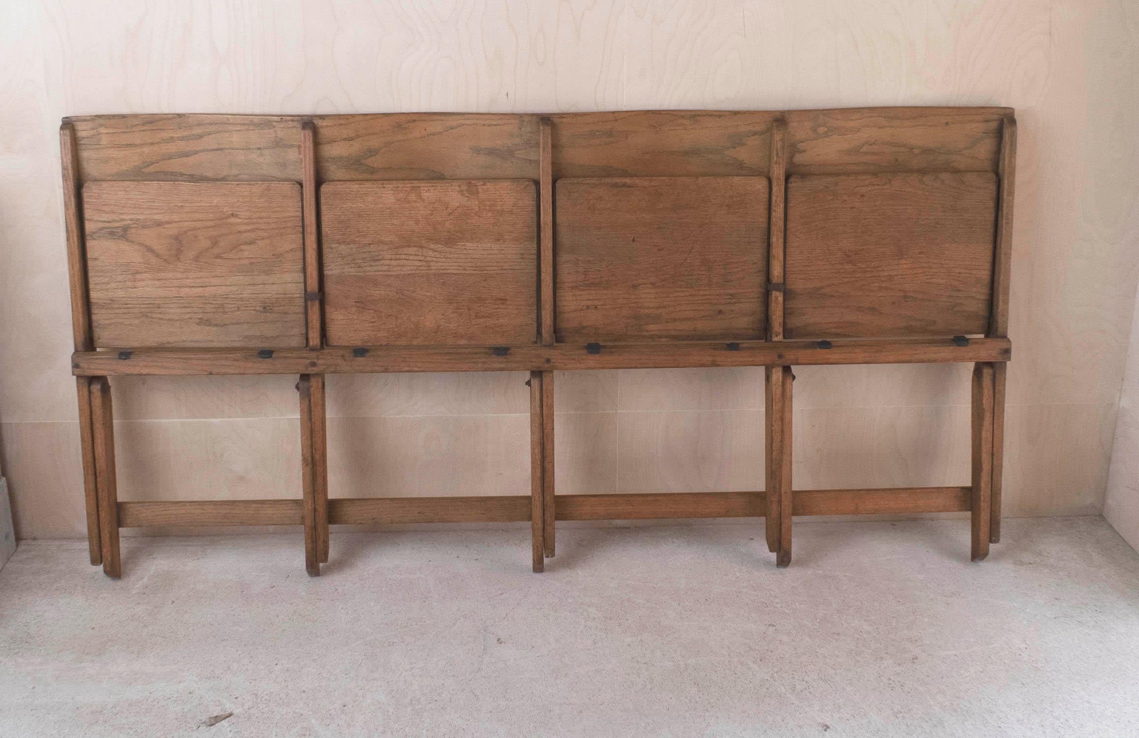 Vintage Campaigner Foldes Oak 4 Seater Bench. Anglais C.1920 en vente 2