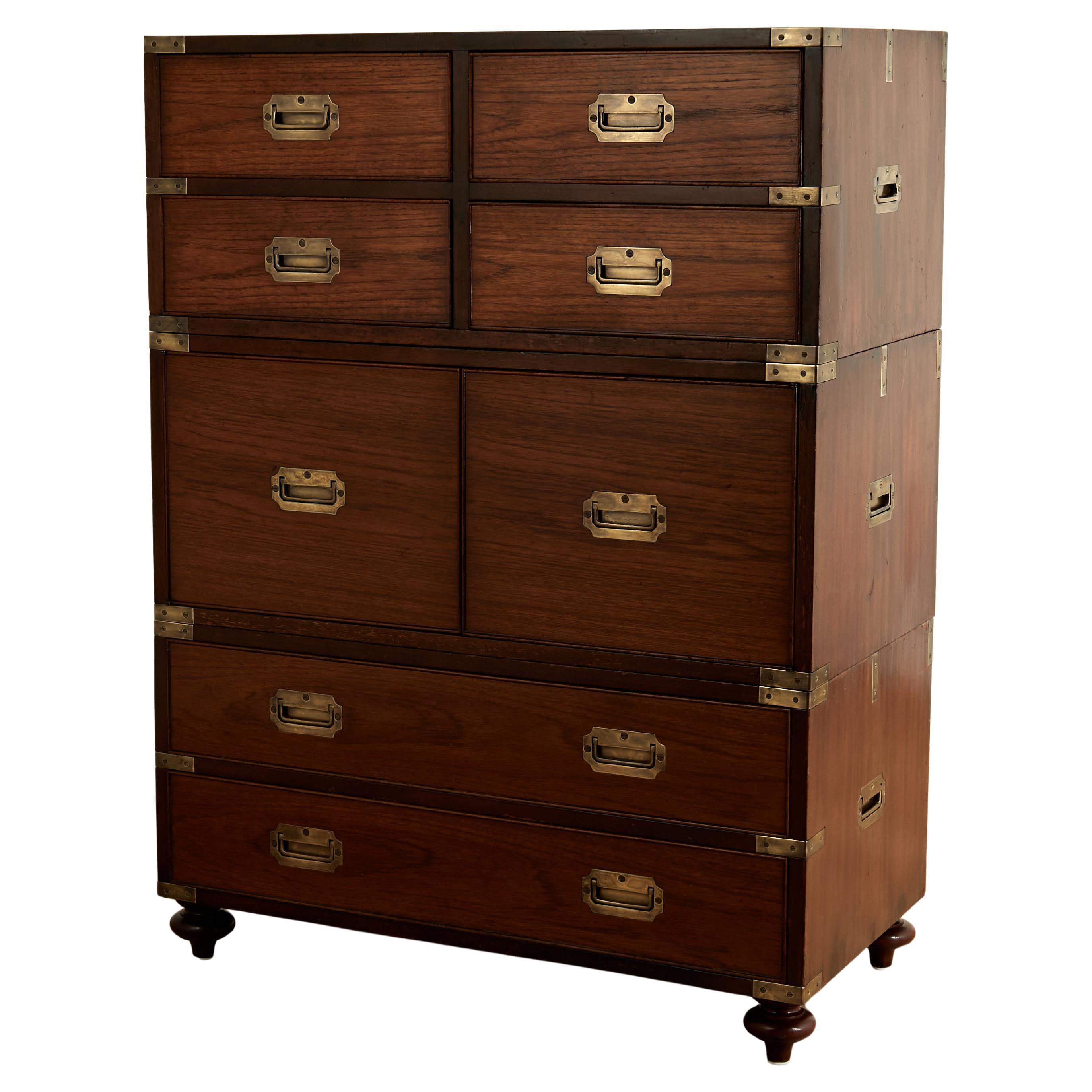 Cassapanca vintage in stile Campaigner della Collection'S Beacon Hill