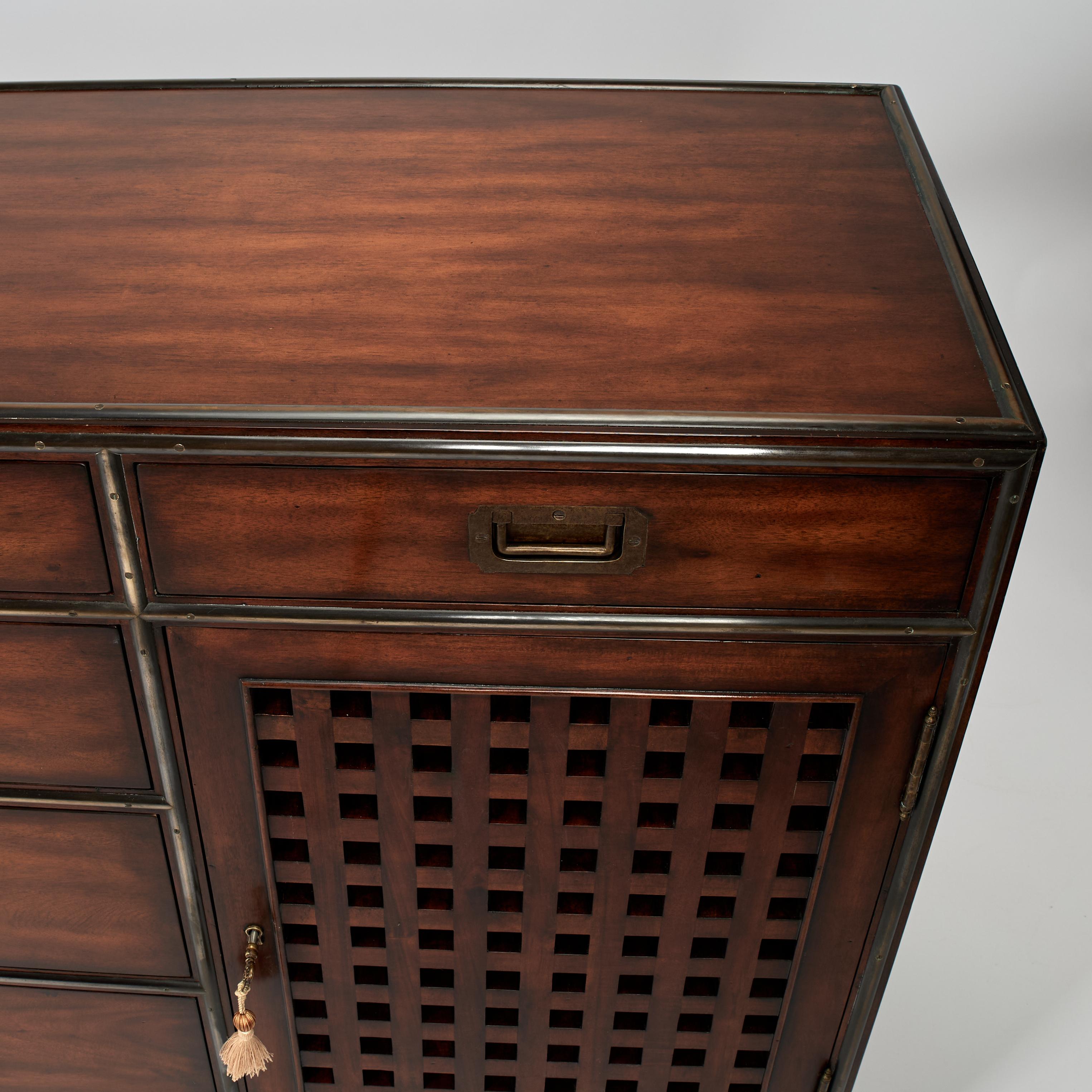 Vintage Campaign Style Chest or Credenza by Theodore Alexander For Sale 3